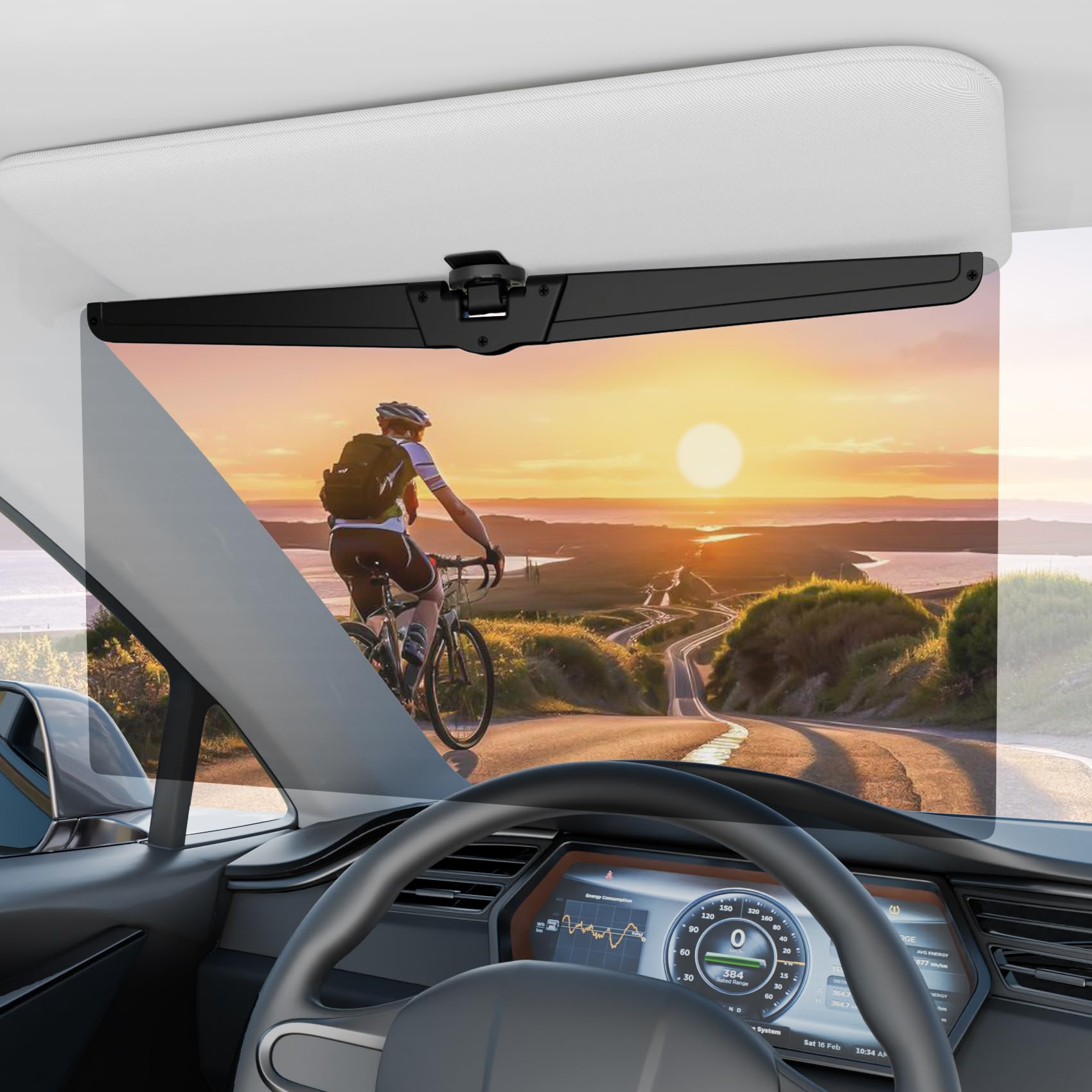 Veharvim Sun Visor Extender For Cars, Polarized Car Visor Extender Sun Blocker Uv400, Adjustable Visor Extension For Car Visor,