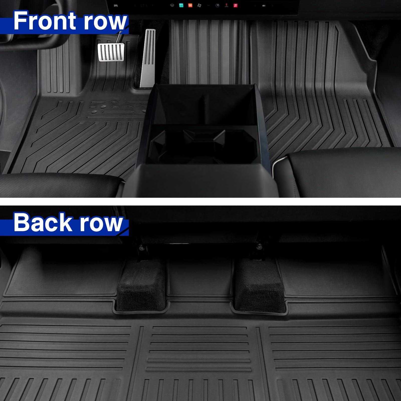 Foronetry 6 Pcs Mats Set Compatible with Tesla Cybertruck 2024, TPE All Weather Trunk Bed Cargo Liner for Cybertruck Accessories