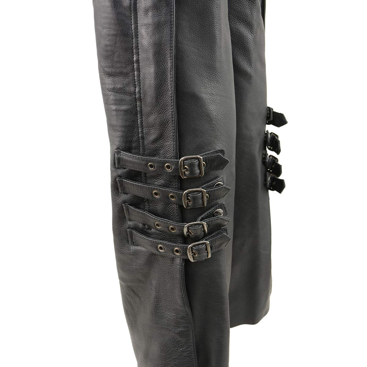Milwaukee Leather Women's Black Premium Leather Motorcycle Rider Protective Chaps MLL6520-3X-Large