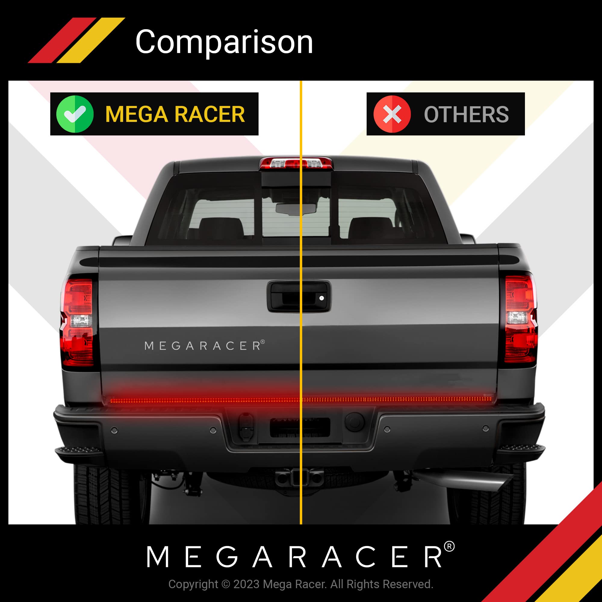 Truck Tailgate Light Bar | 48 Inch Triple Row | Led Brake Light Strip | Truck Light Bar | Under Tail Gate Led Light Strip | Pack