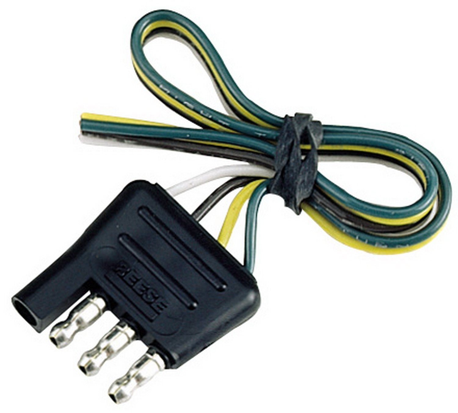 Reese Towpower 74124 12 4-Way Flat Trailer End Connector - Black