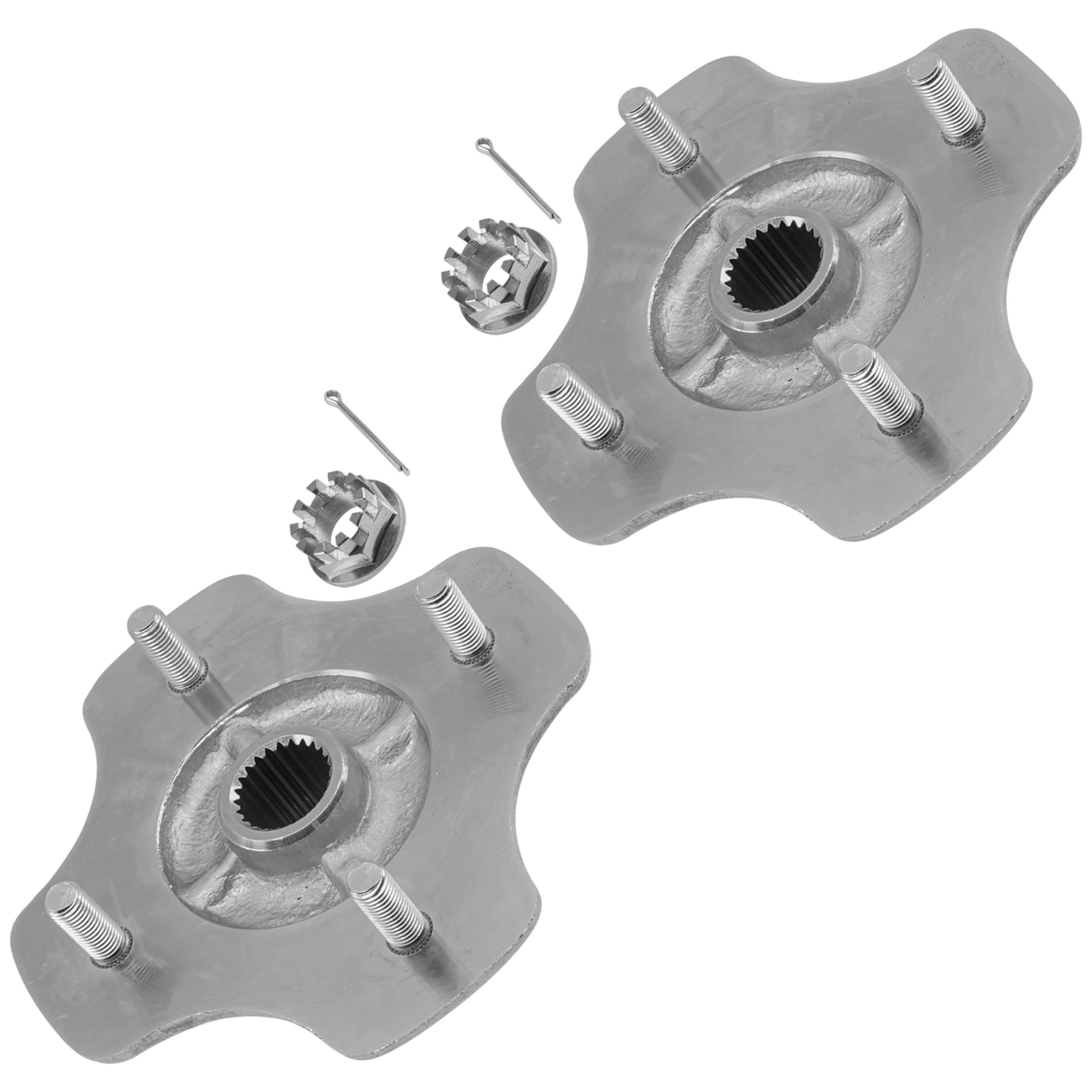 Caltric 2 Rear Axle Wheel Hub with Nut Compatible with Honda Rancher 420 4X4 TRX420FE TRX420FM TRX420TE TRX420TM TRX420FP 2007-2