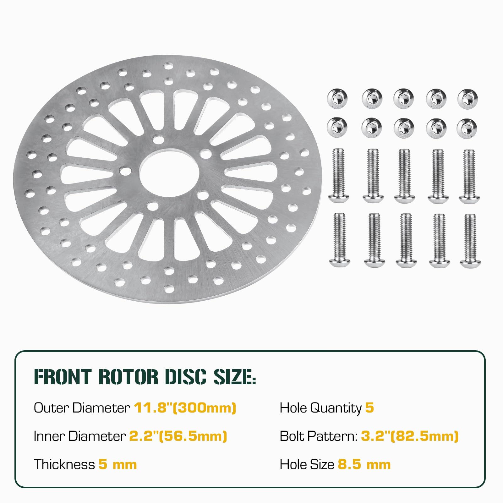 Youxmoto 2PCS Front Brake Rotor 11.8'' For Harley 2008-2020 Road King/Road Glide Electra/Street Glide/Tri Glide Ultra Classic (F