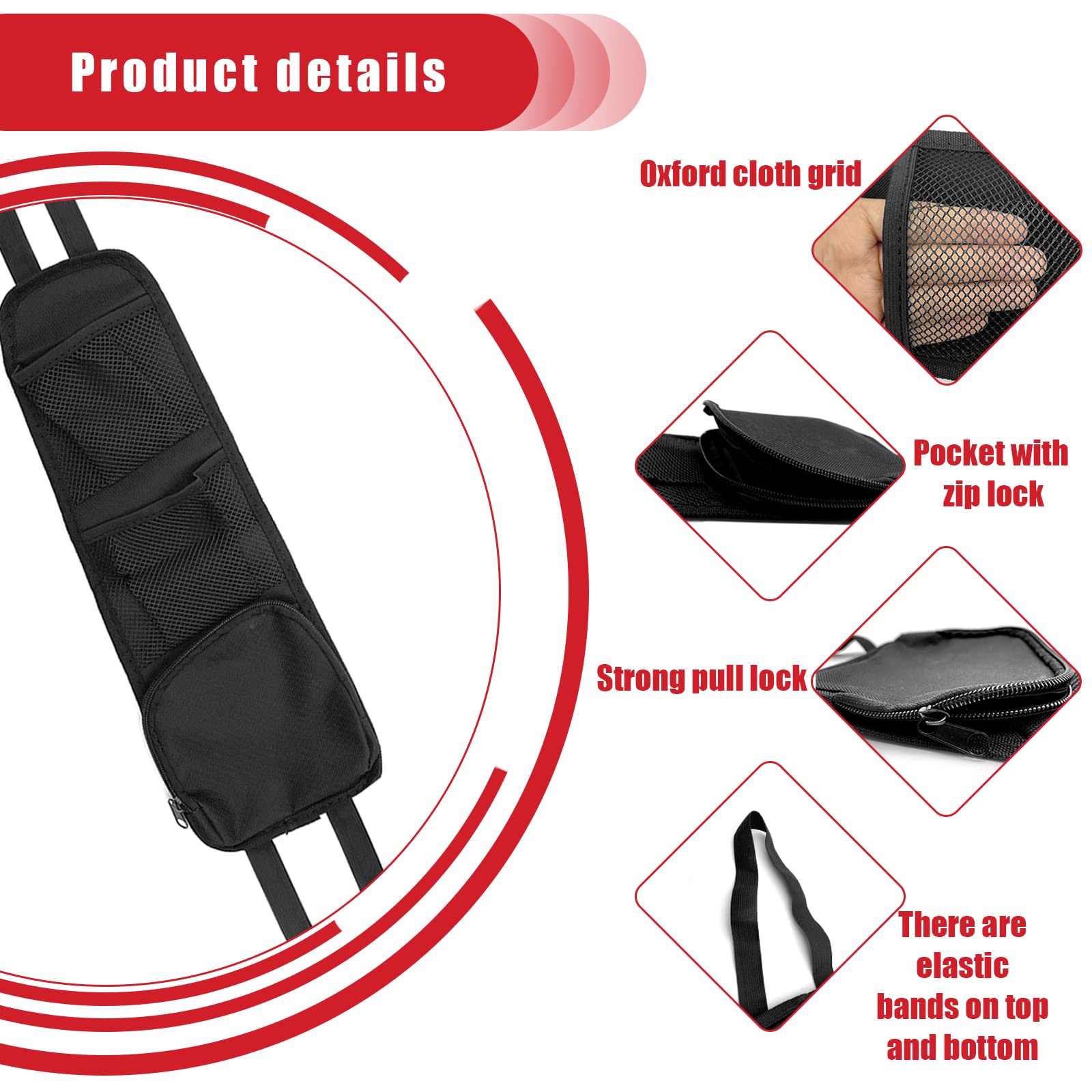 Quicto 2Pcs Car Seat Storage Hanging Bag, Multi-Pocket Seat Side Organizer, Multifunctional Mesh Net Pocket, Can Hold Mobile Pho