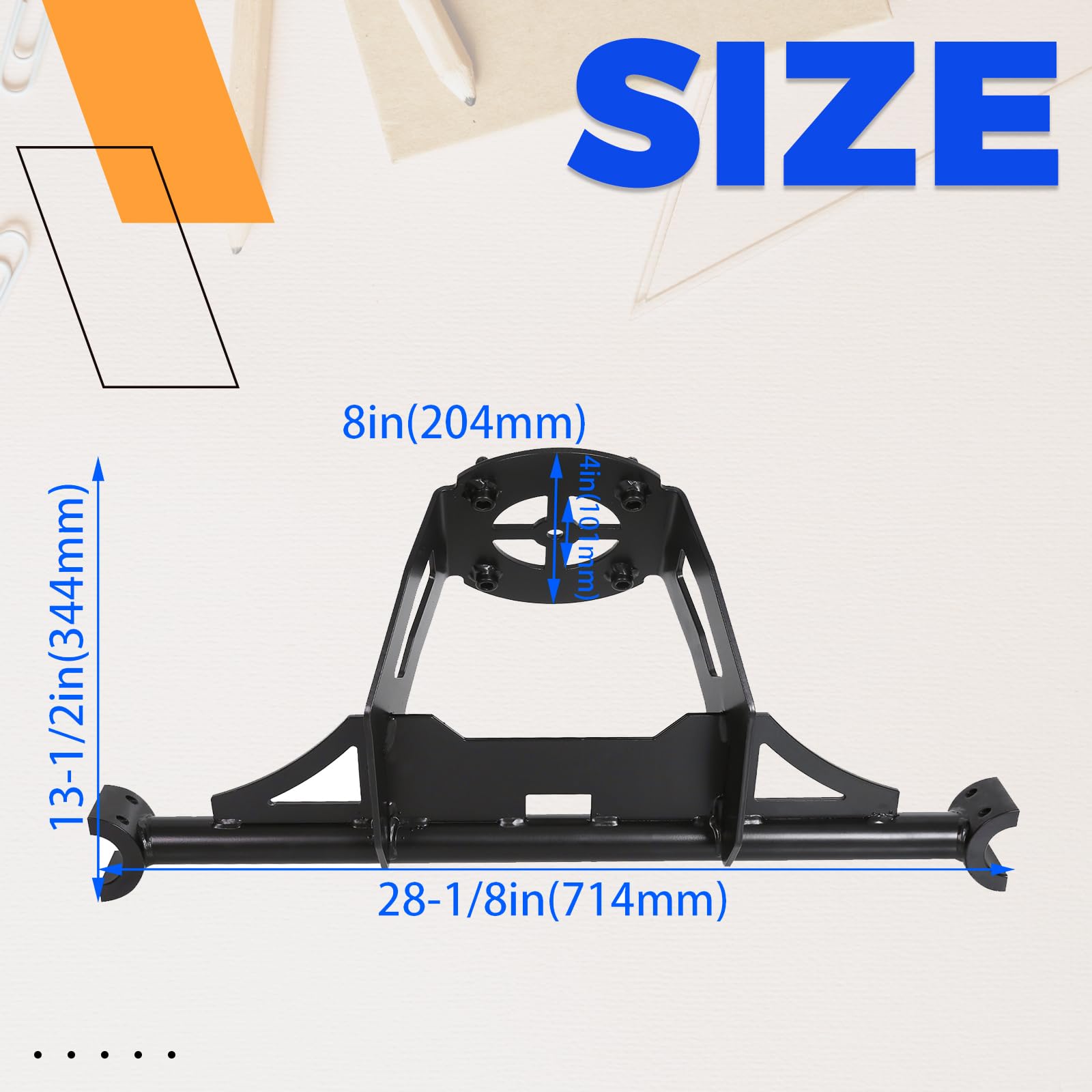 ECOTRIC Heavy Duty Spare Tire Carrier Rack for 2014-2022 Polaris RZR XP 1000, Black, Alloy Steel, Fits Up to 30" Tire, Model VC-LY