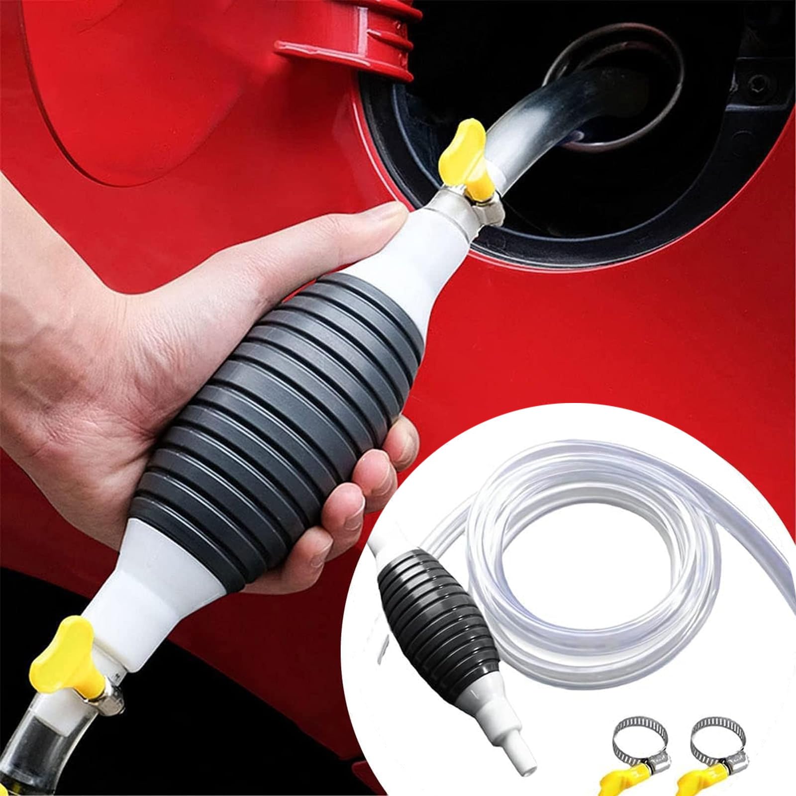Generic Multifunction Liquid Sucker Pump, 2024 New Manual Fuel Transfer Pump, Portable Manual Siphon Pump for Gas Gasoline Oil F
