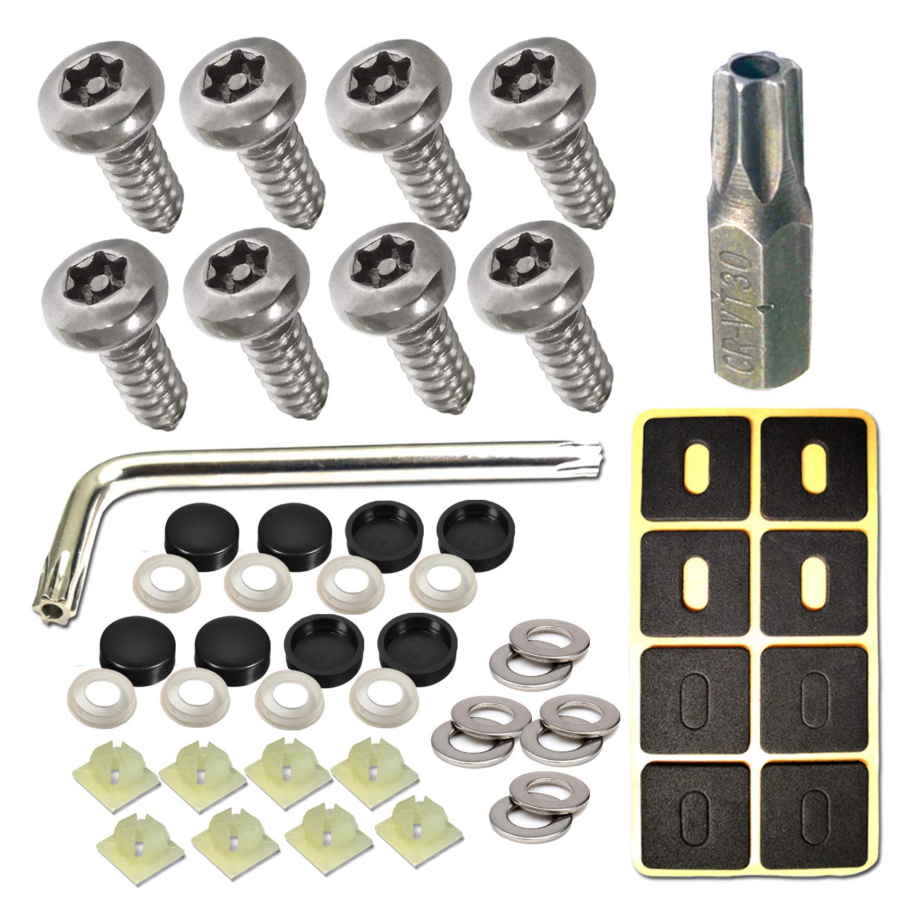 Zxfoog Stainless Steel License Plate Screws- Rustproof Plate Screws For Fastening Front Or Rear Plate Frame Holder Cover, Licens