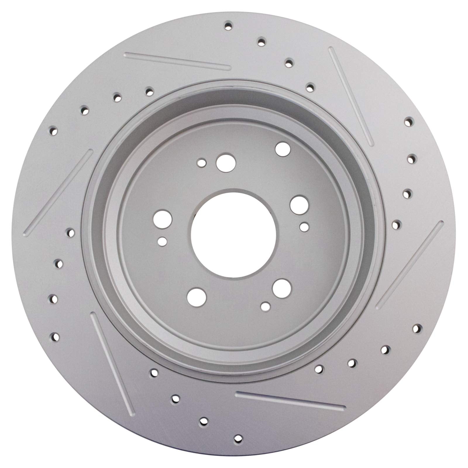 Trq Rear Performance Brake Rotors Set Solid Premium G-Coated Cross Drilled & Slotted Compatible With 2007-2013 Acura Mdx 2010-20