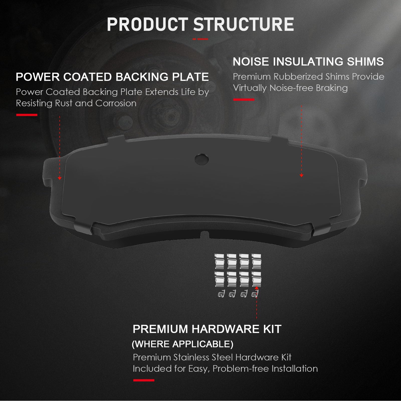 Cciyu D606 Rear Semi-Metallic Disc Brake Pads Kit For Lexus Gx460 Gx470 Lx450 For Toyota For 4Runner Fj For Cruiser For Land Cru