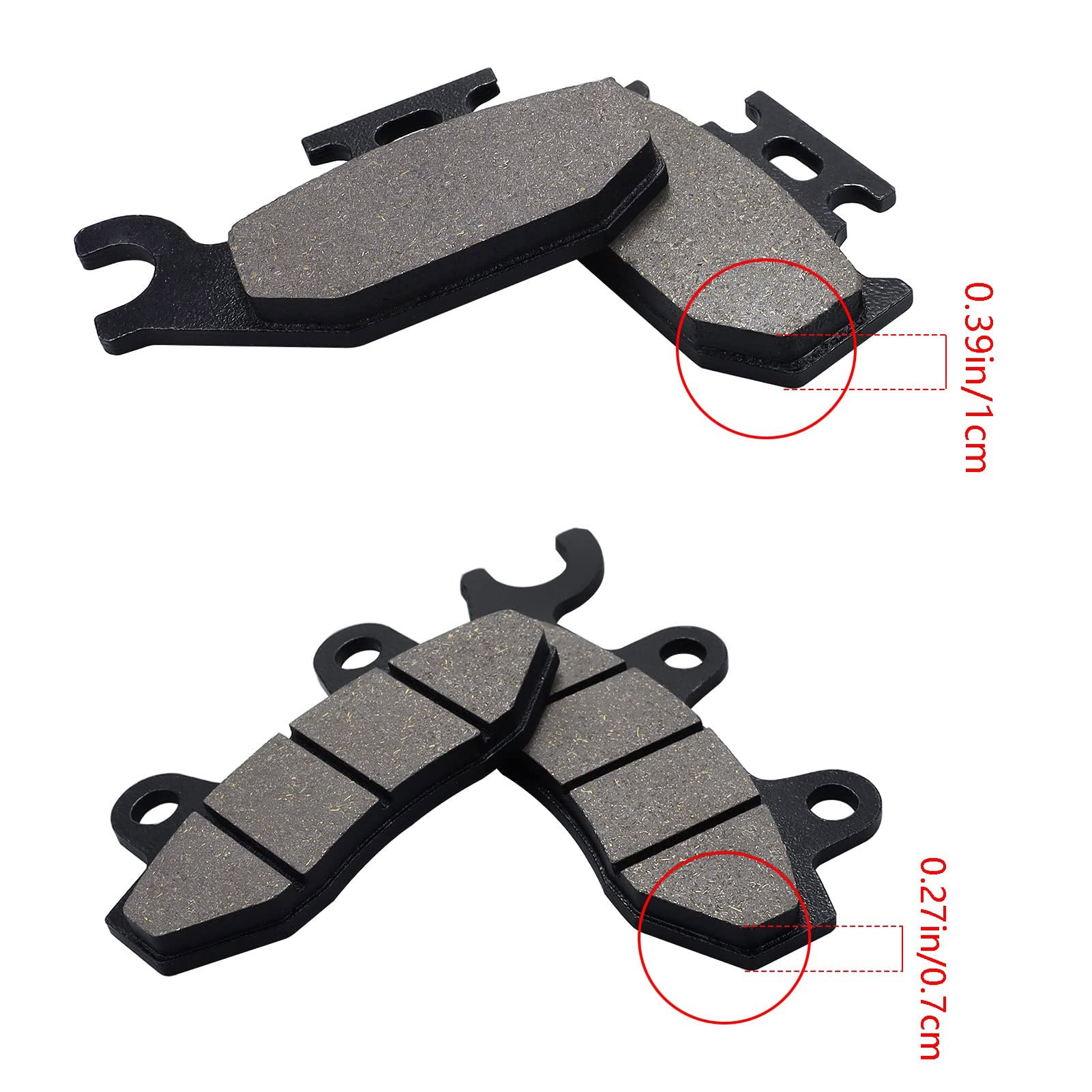 Brake Pads Front & Rear For Yamaha Rhino 660 Yxr660 4X4 2004-2007 Rhino 450 Yxr450 4X4 2006-2009 Raptor 700 700R Yfm700 Yfm700R