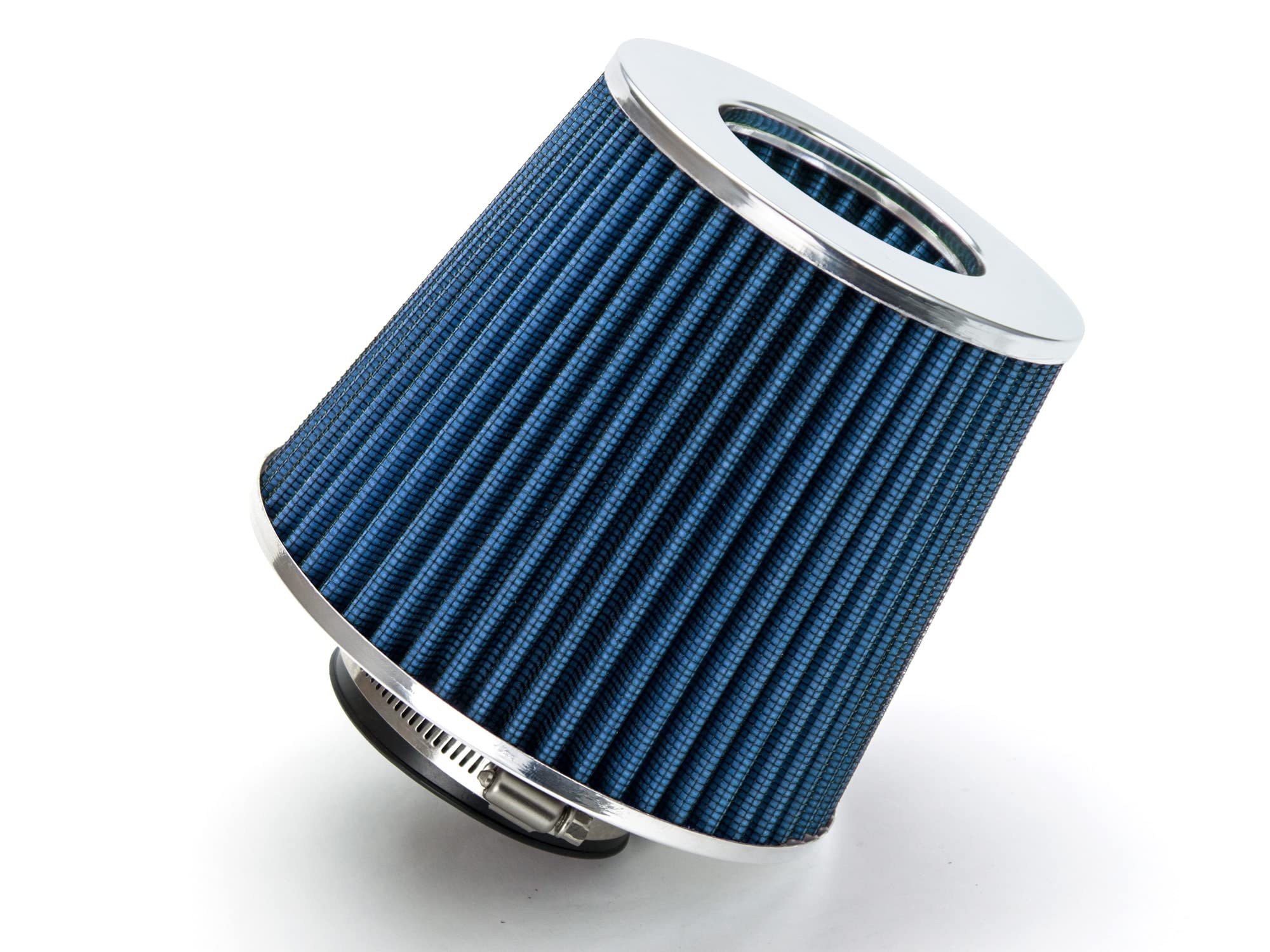 Blue 2.75'' 70 Mm Inlet Cold Air Cone Replacement Performance Washable Clamp-On Dry Air Filter