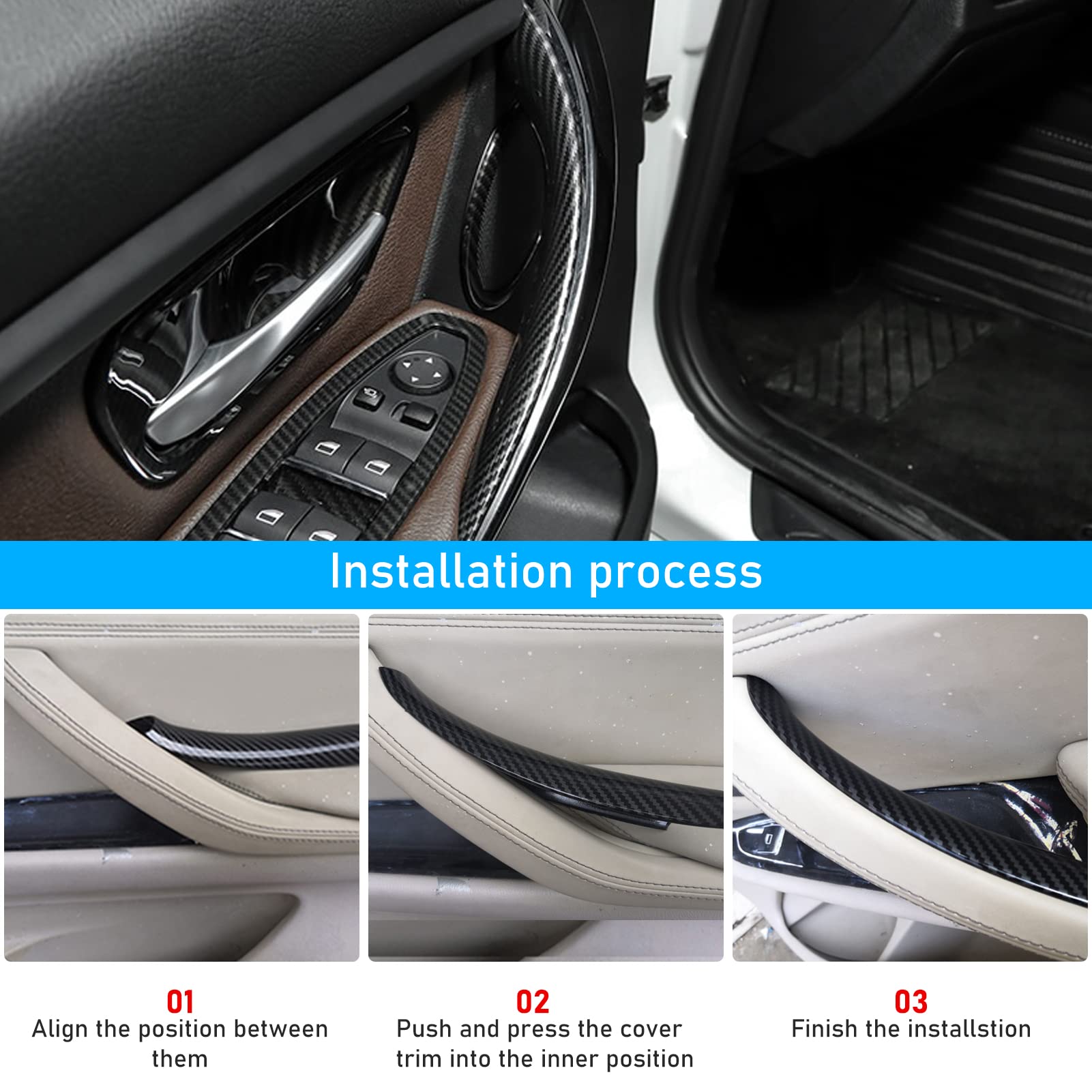 Ttcr-Ii Compatible With Bmw 3 Series F30 Door Handle Covers 4 Series, 2 Pcs Door Handle Wraps Fit Bmw 328I 330I 335I F30/F31 201