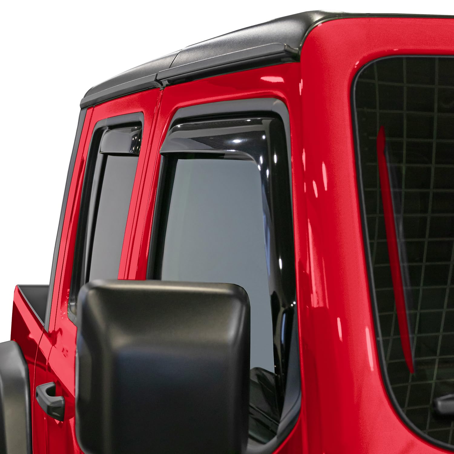 Voron Glass In-Channel Extra Durable Rain Guards For Jeep Gladiator 2020-2025, Window Deflectors, Vent Window Visors, 4 Pieces -