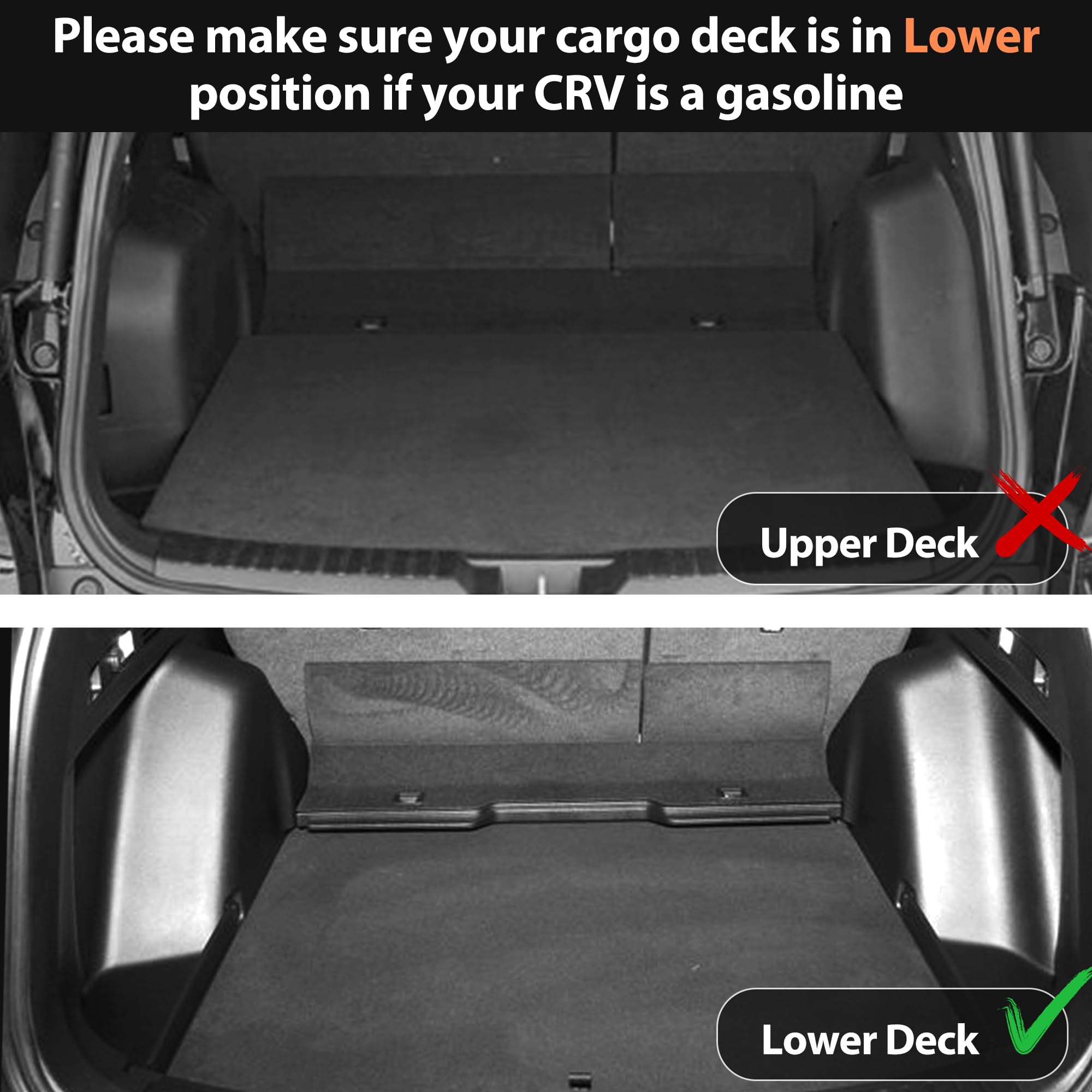 AUXKO TPE Rubber Cargo Liner Floor Mats for Honda CR-V 2023-2026 Non-Hybrid, Lower Mat, Durable All-Weather Protection