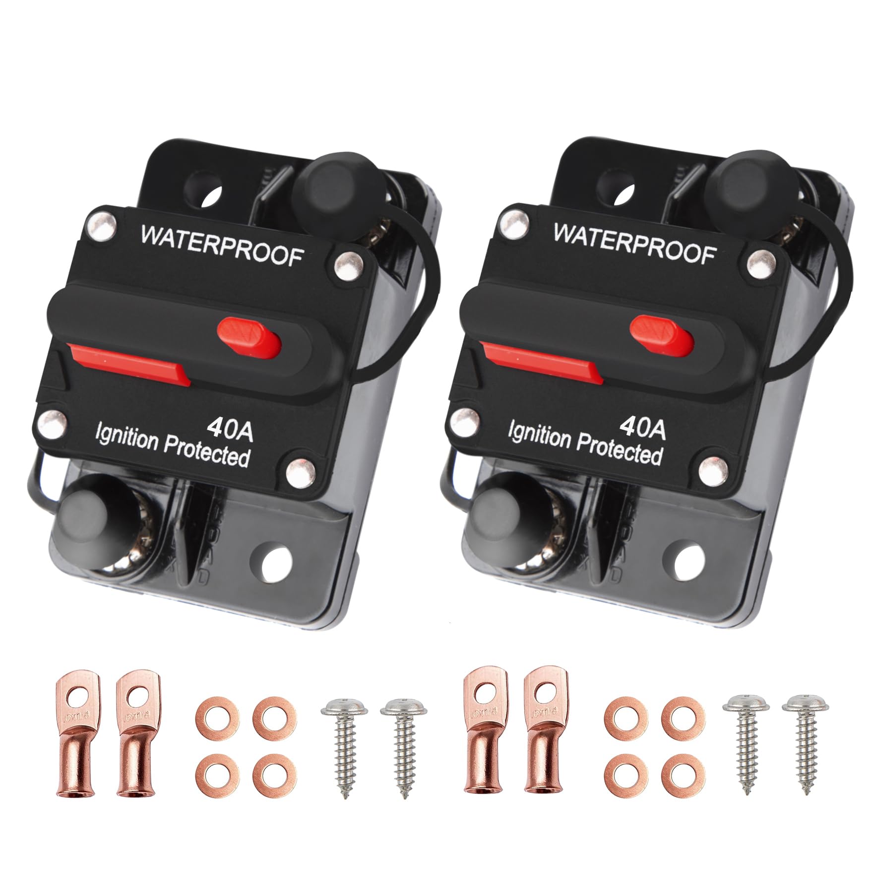 Tiwerlfe 80 Amp Circuit Breaker Manual Reset Waterproof Inline Fuse Inverter For Car Atv Marine Trolling Motors Boat Power Prote