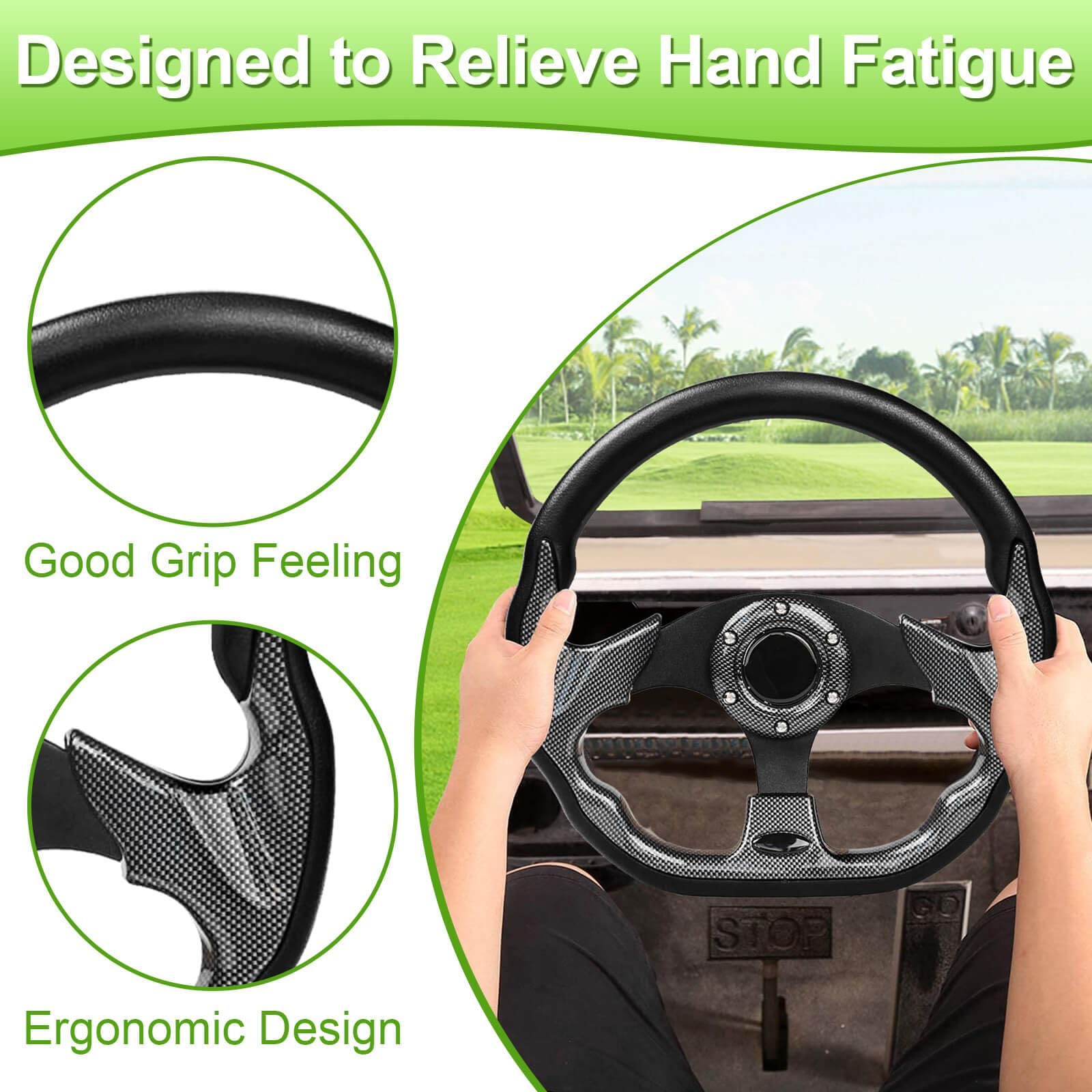 Leapgo Golf Cart Steering Wheel For Ezgo Club Car Yamaha Universal Steering Wheel Ezgo Steering Wheel Club Car Cool Racing Style