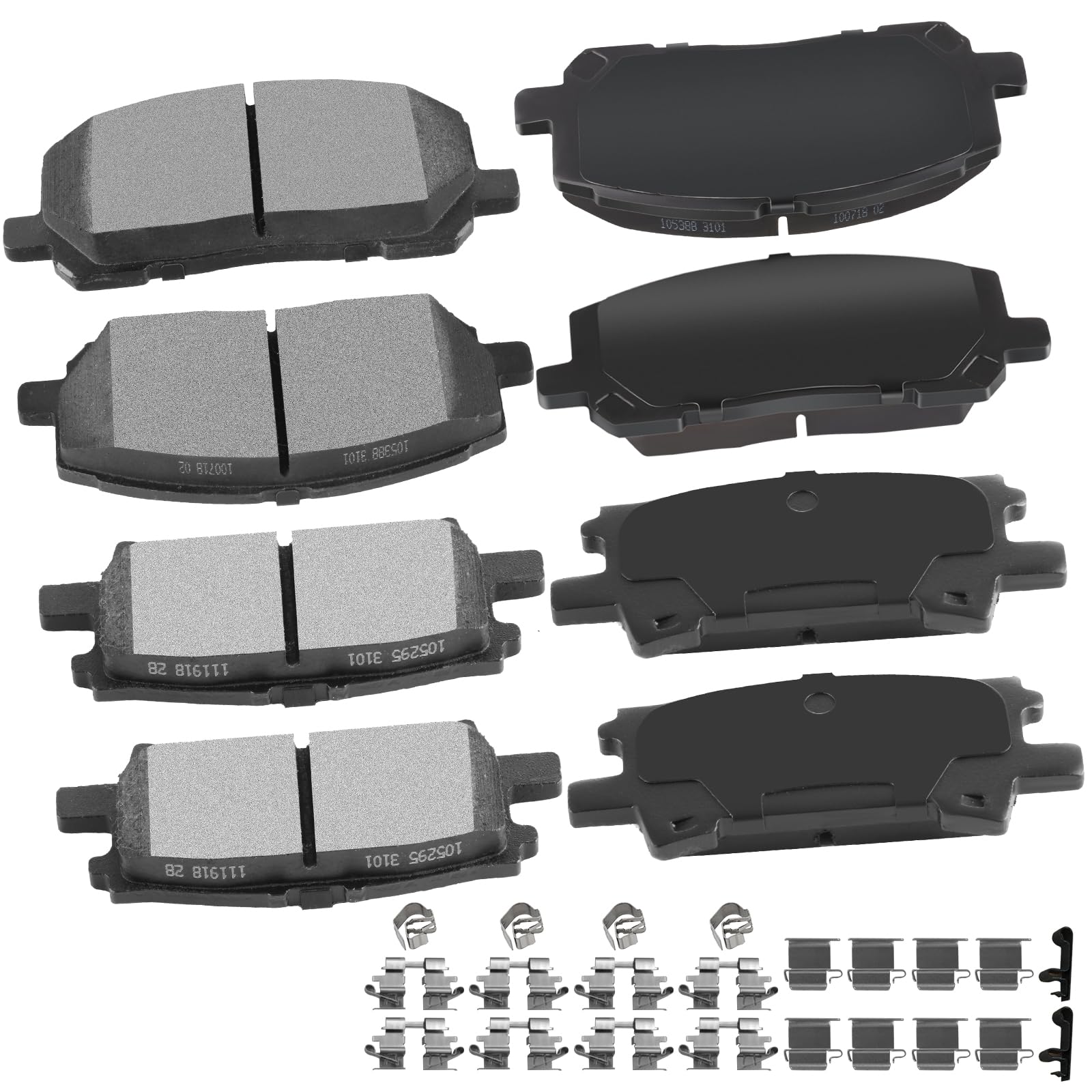 Cciyu D884 D996 8Pcs Front & Rear Ceramic Brake Pads Kits 2004-2007 For Toyota For Highlander