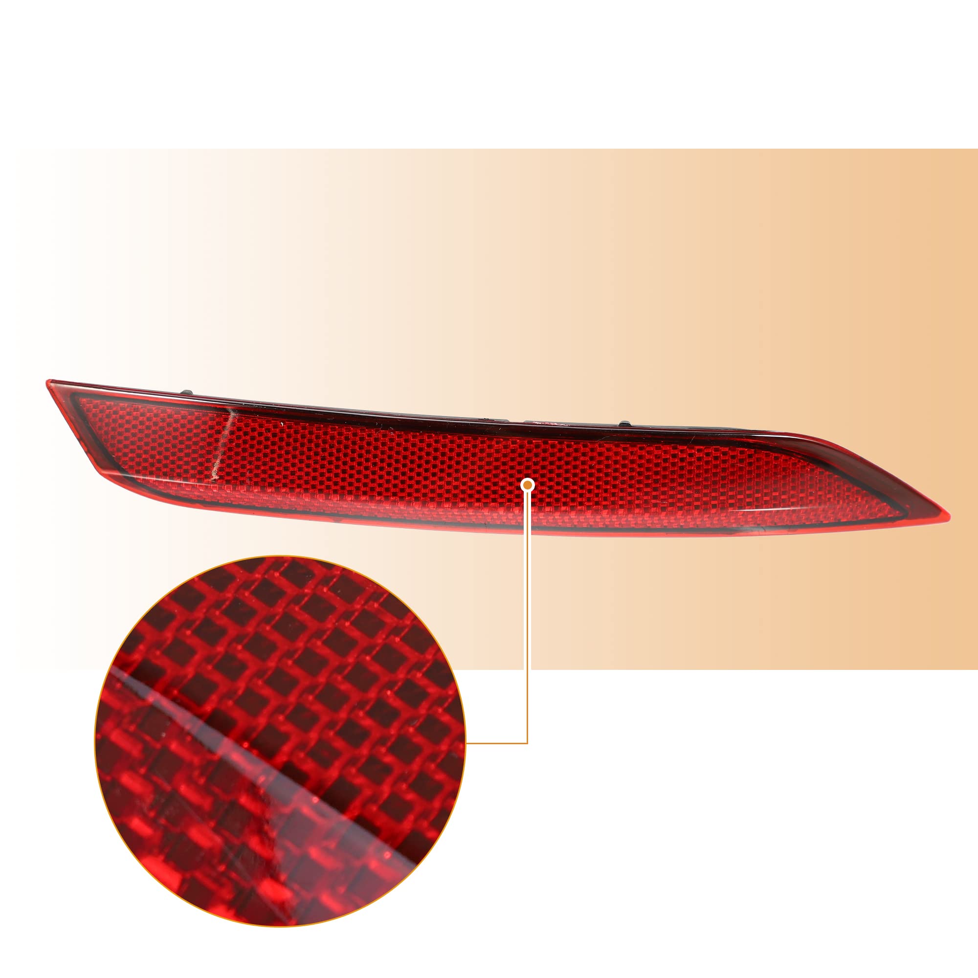 X Autohaux 1 Pair Rear Left Right Bumper Reflector Light Cover 6C0945105B 6C0945106B For Vw Polo 2014-2017 Red