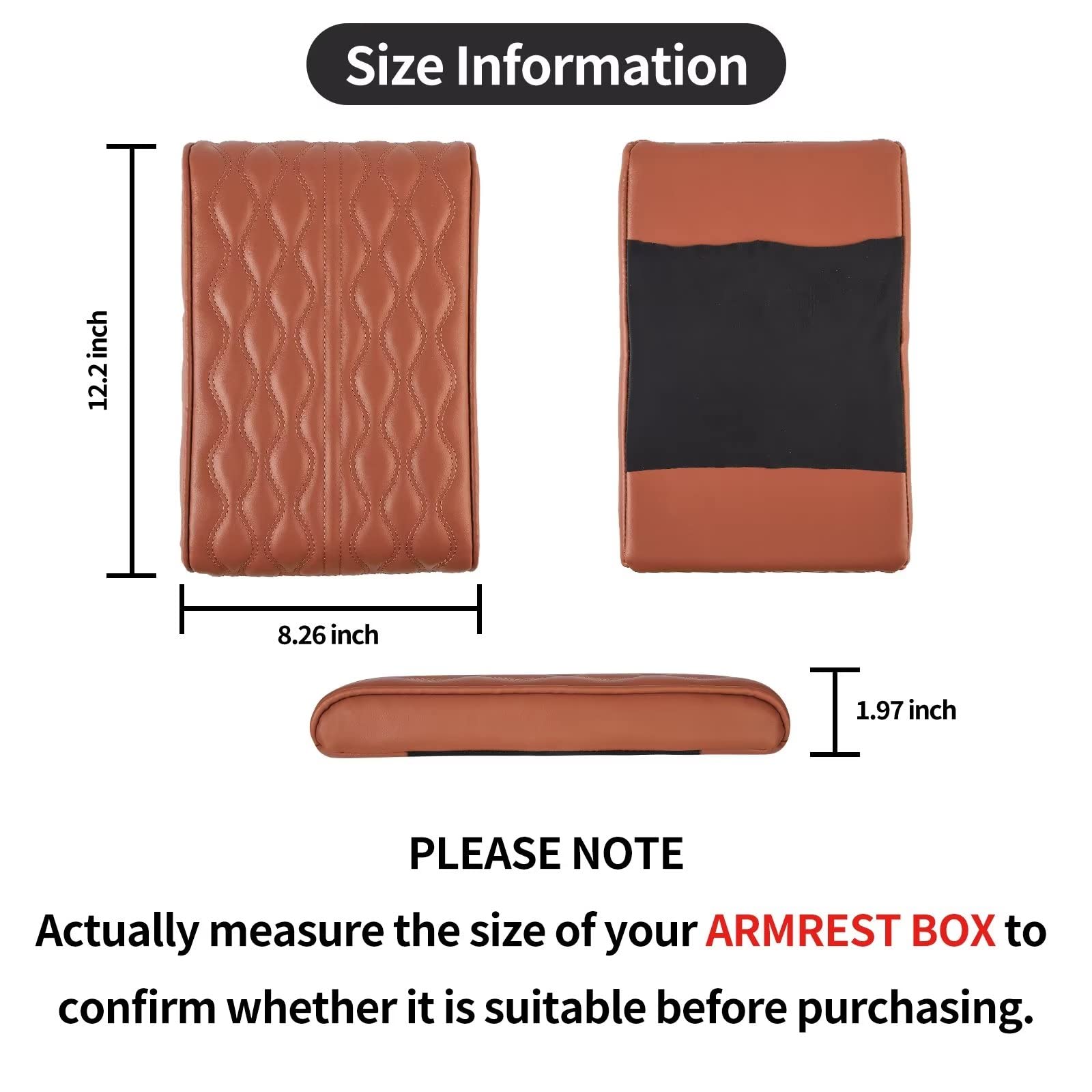 Qzhiren Car Center Console Cover-Armrest Box Mat,Memory Foam Leather Arm Rest Covering Car, Arm Rest Cushion For Suv/Truck/Vehic