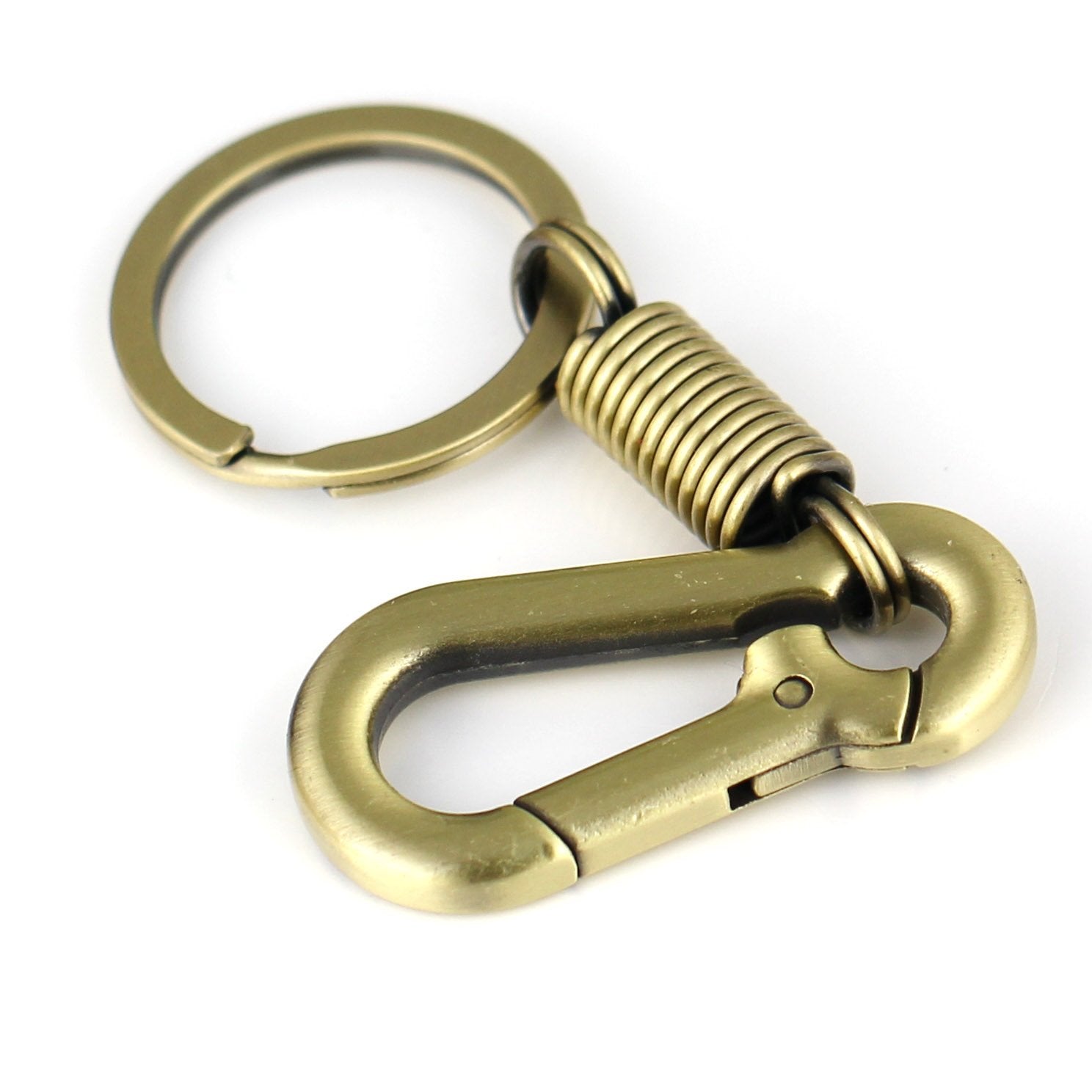 maycom Retro Style Simple Strong Carabiner Shape Keychain Key Chain Ring Keyring Keyfob Key Holder (Bronze)