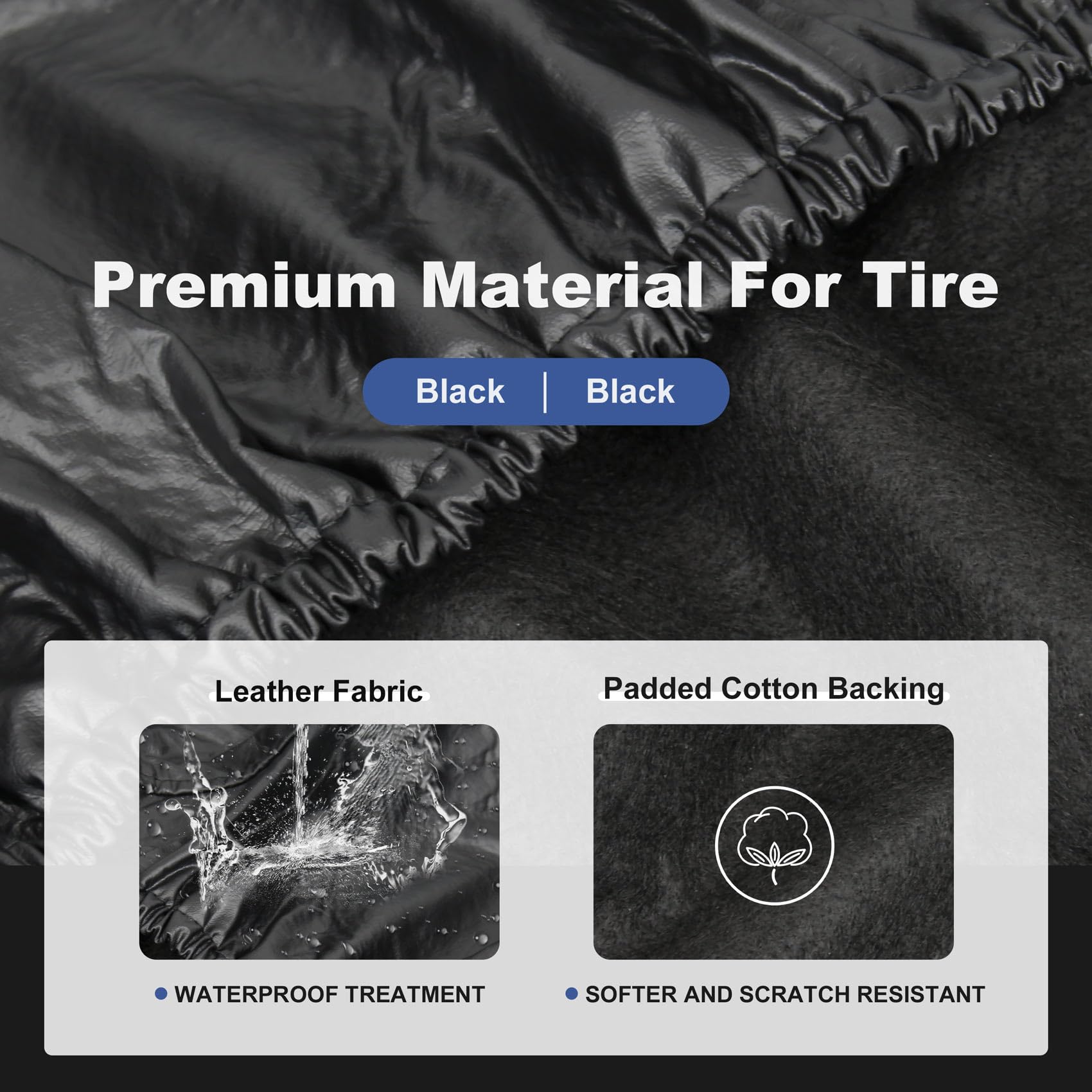 Explore Land 20-21.75 Inch Spare Tire Cover Fit Trailer, Rv, Suv, Truck, Tough Tire Wheel Soft Cover, Black