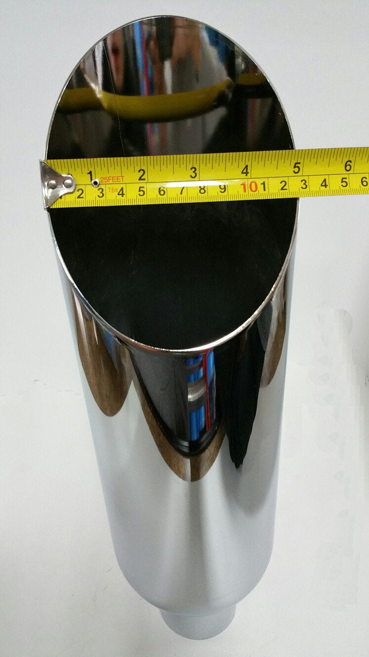 Angle Cut Stainless Steel Exhaust Tip 2.5'' Inlet 5'' Outlet 17''