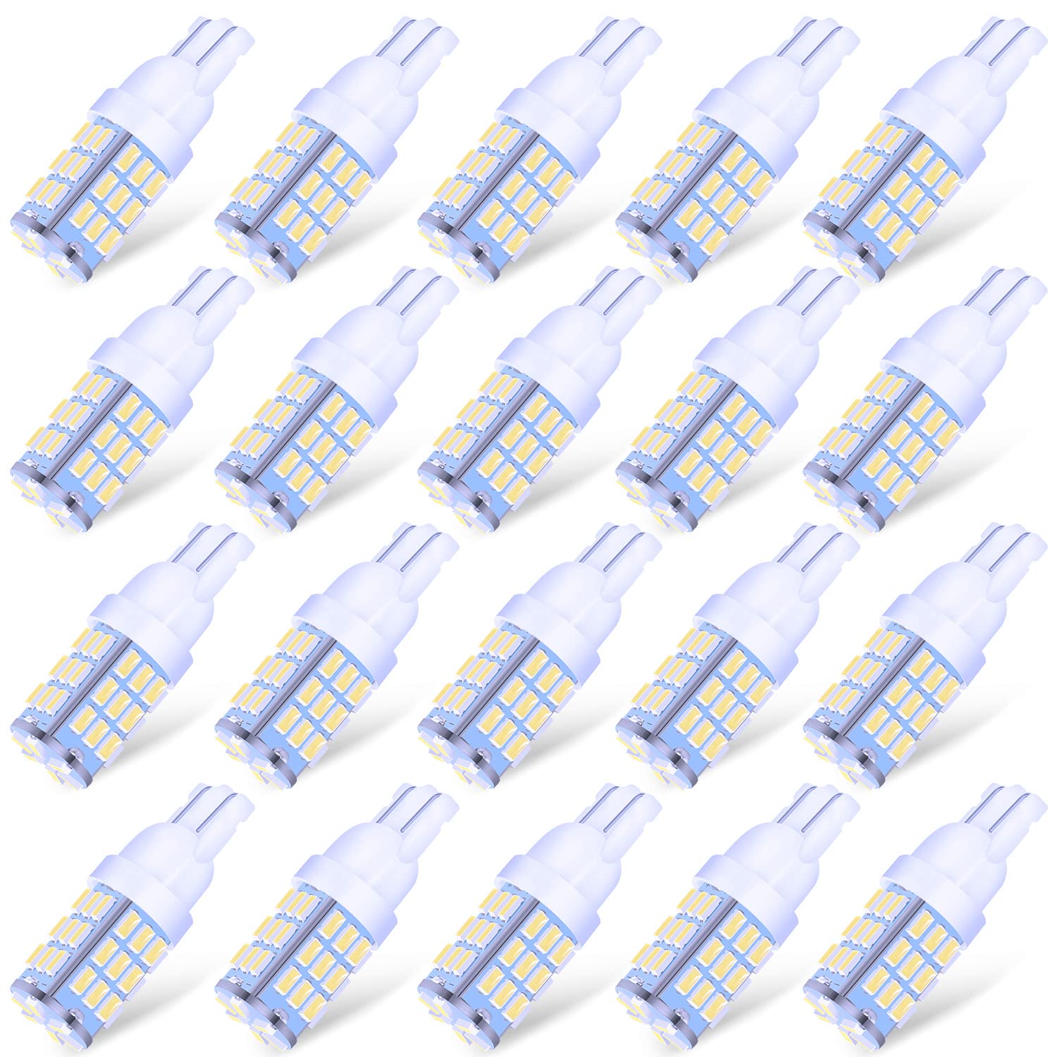 Acohuike T10 921 194 168 175 Led Bulbs Cool White 20-Packs, Super Bright 3014 42-Smd Replacement 12 Volt Rv Camper Trailer Boat Trunk Interior Dome Map License Lights, Backup Reverse Lights