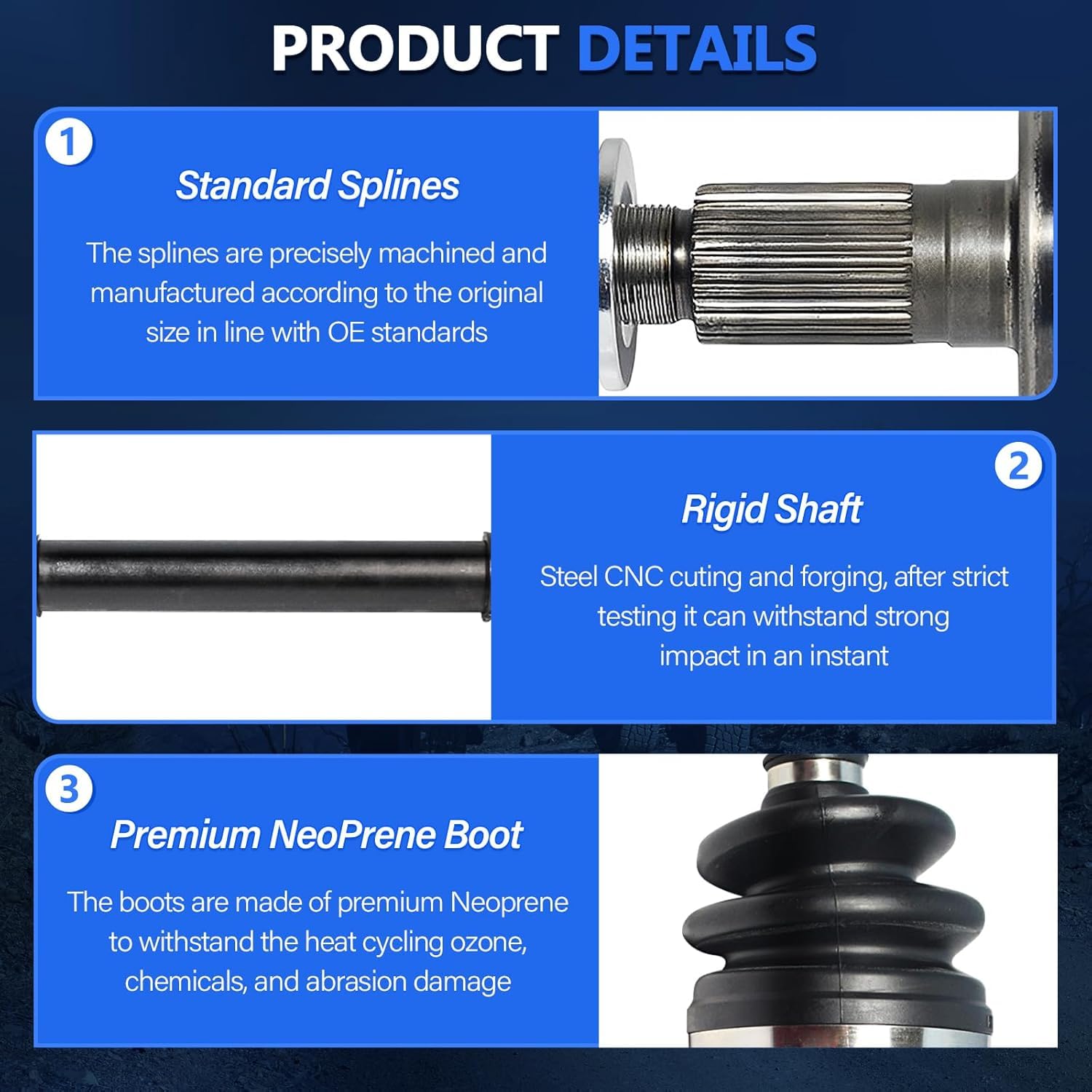 Maxfavor CV Axle FWD Front 2-Piece Set for Nissan Altima 2013-2018, 2.5L Auto Trans, Durable Neoprene & Steel Construction