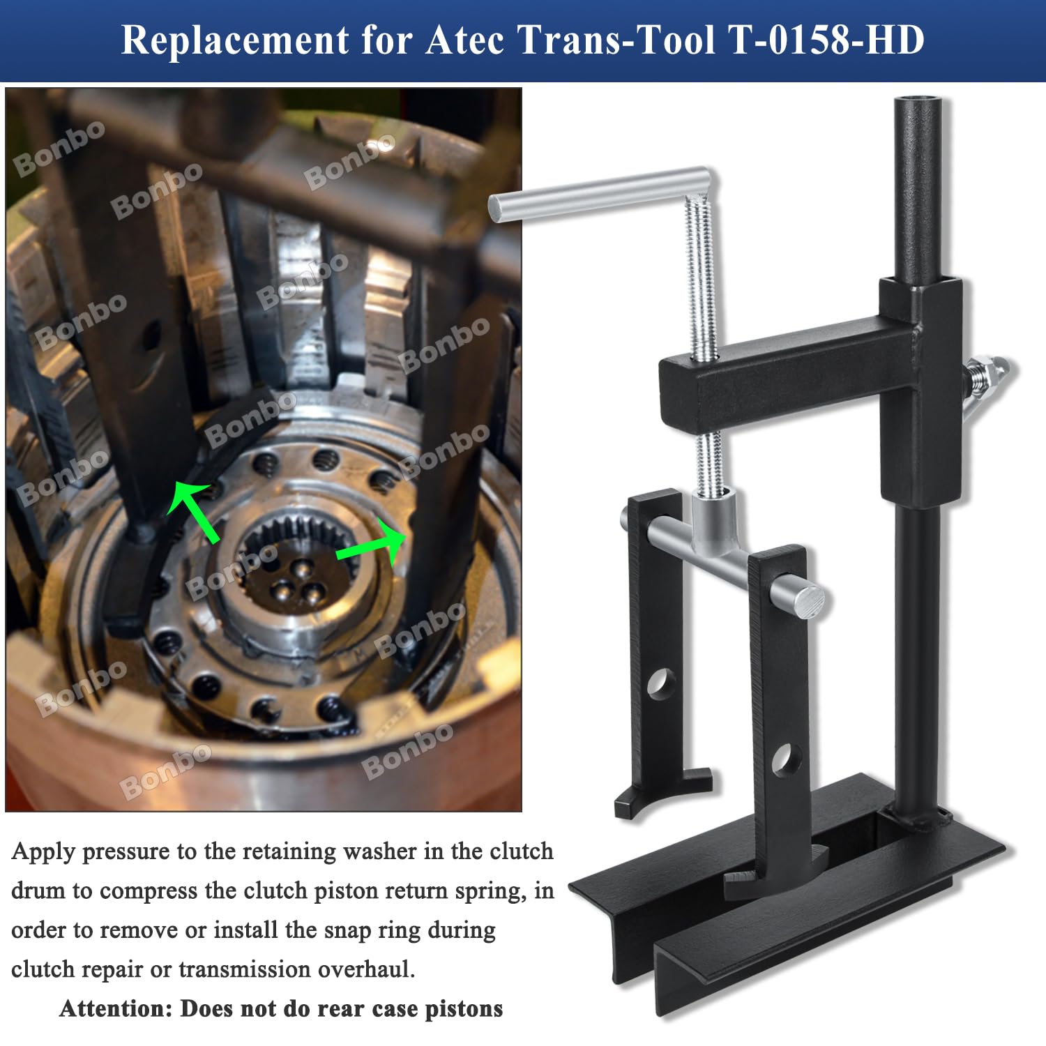 Bonbo T-0158 Heavy Duty Steel Universal Clutch Drum Spring Compressor Tool
