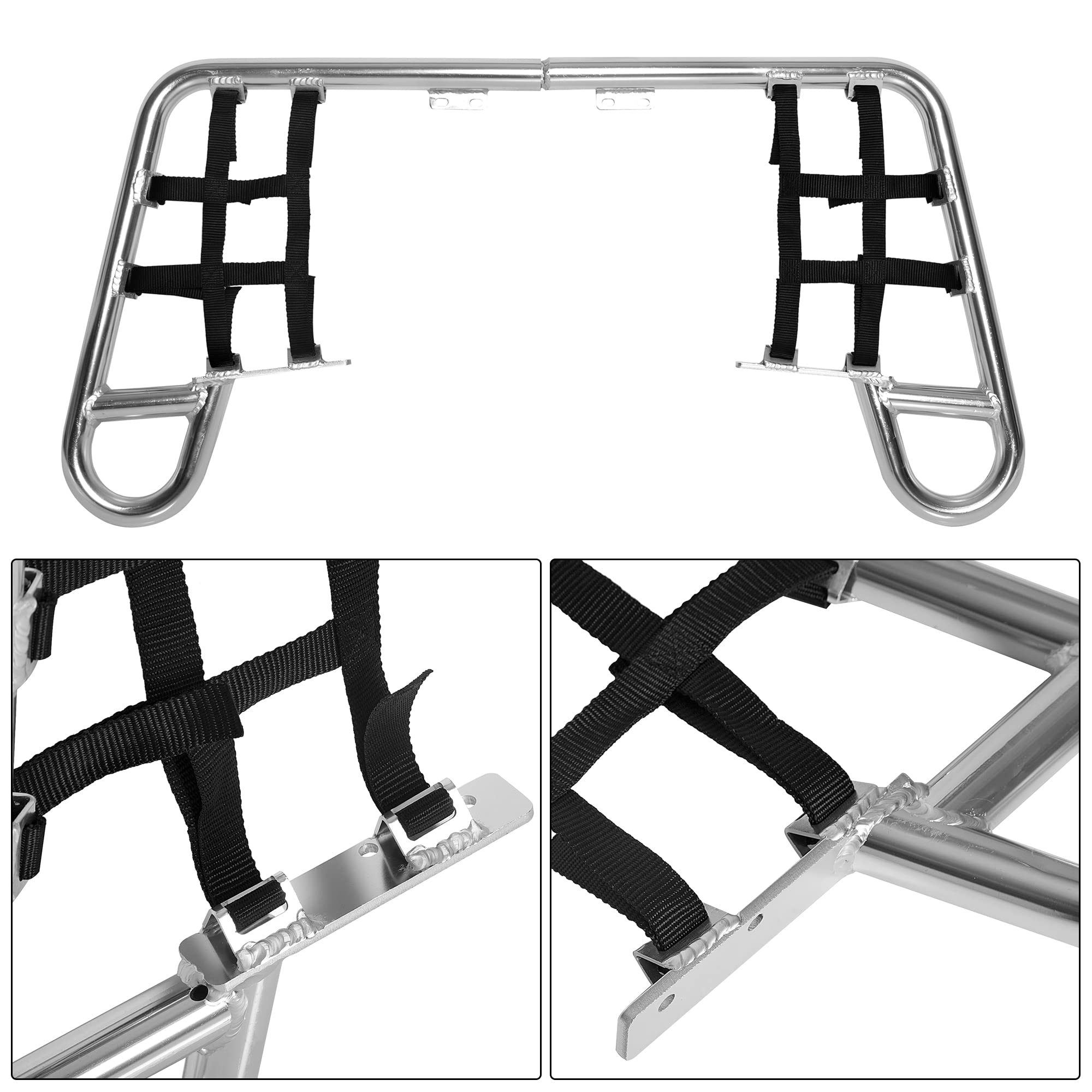ECOTRIC Aluminum Nerf Bars Foot Pegs for Honda TRX 250X/300EX/300X, Black, Model ET-615