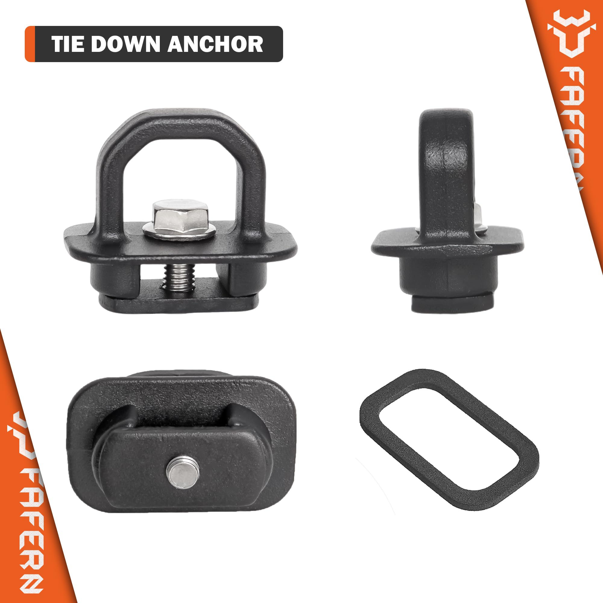 Fafern Tie Down Anchors for Truck Bed - Aluminum, Black, 9pcs, Fits 2007-2023 Chevy Silverado/GMC Sierra, 2015-2023 Colorado/Canyon