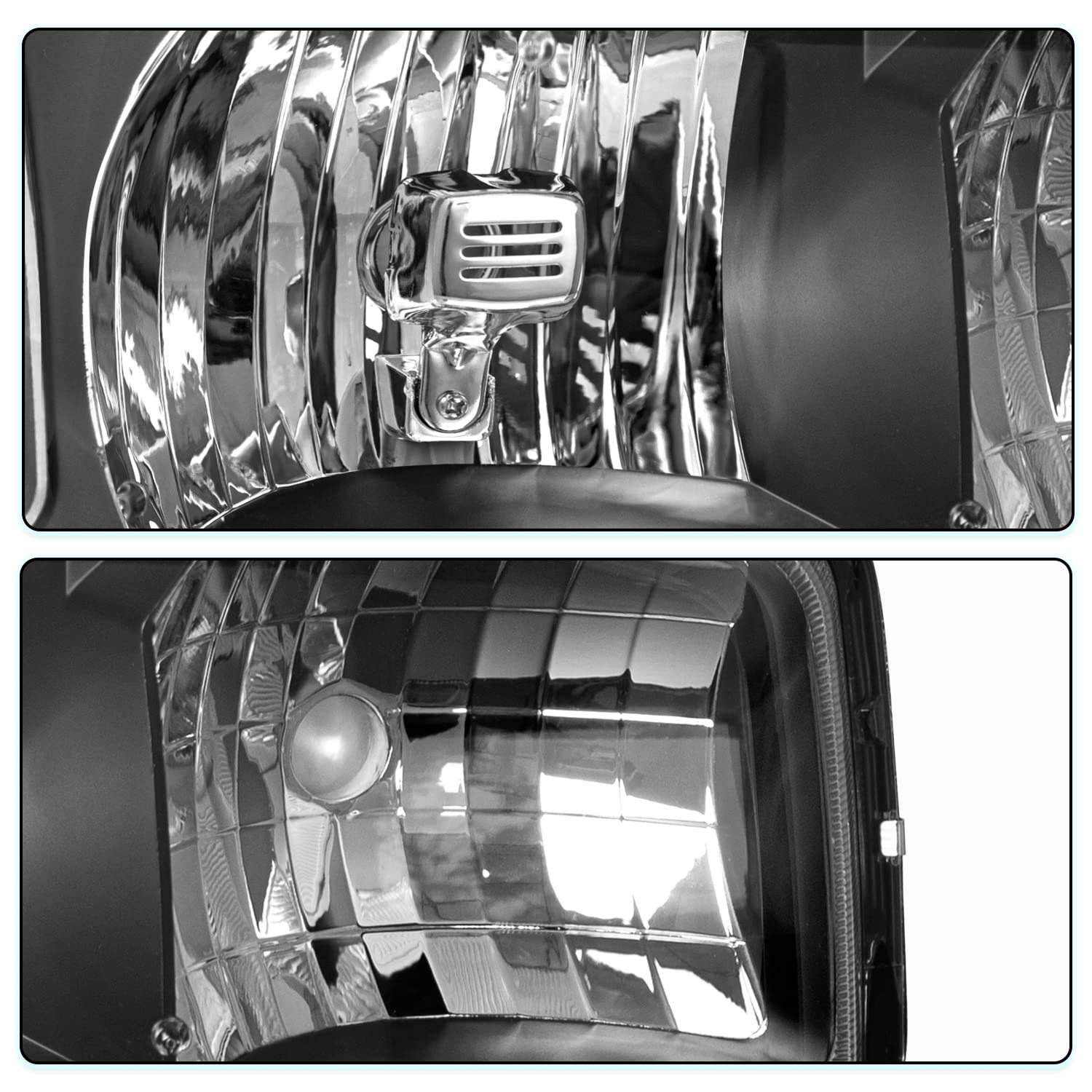 TUSDAR Headlight Assembly for GMC Sierra 1500/2500/Yukon - Black Housing, Model TR019-BB-M, Fits 99-07 (Excludes Denali)