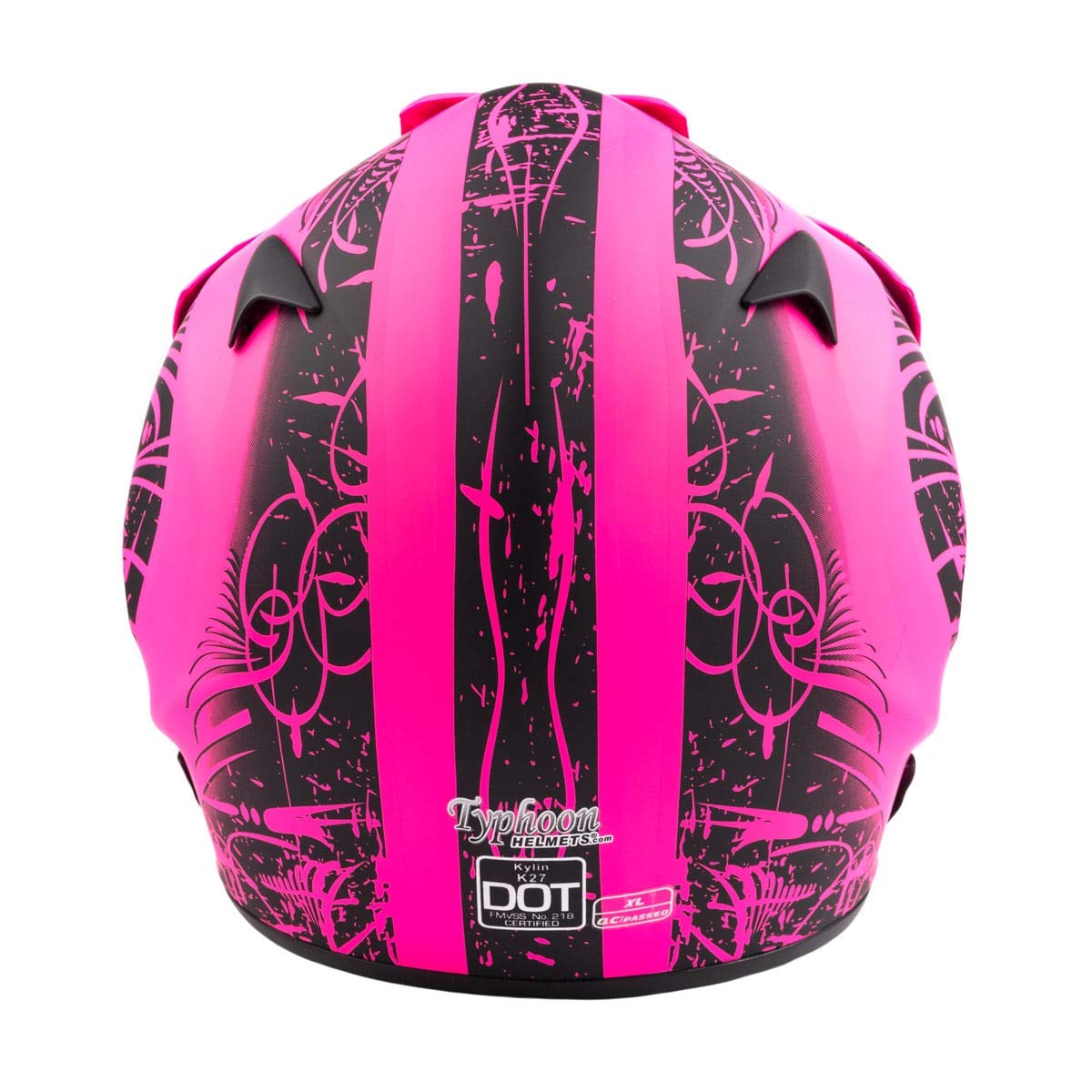 Typhoon Adult Women'S Dirt Bike Atv Helmet Motocross Goggles And Gloves Combo - Matte Pink With Black ( Large )
