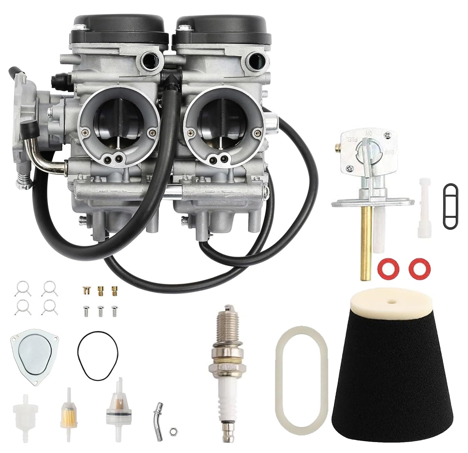 Carburetor Compatible With 2001-2005 Yamaha Raptor 660 660R Yfm660 Yfm660R Atv Carb With Air Filter Foam&Fuel Valve Petcock Rapt