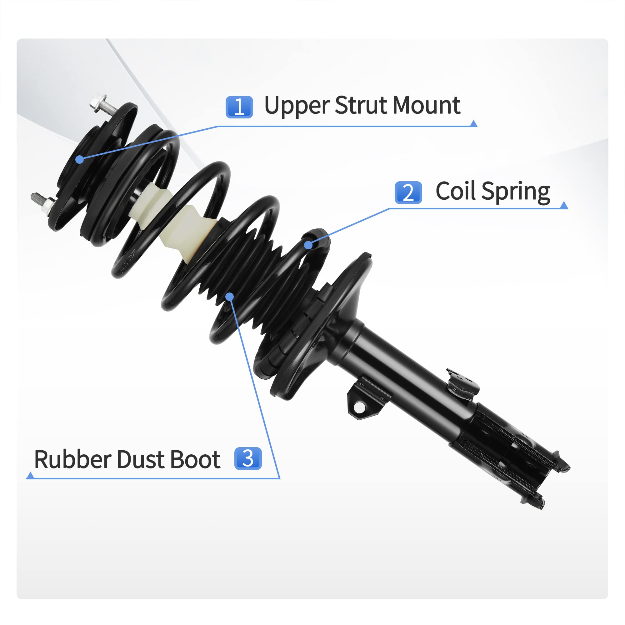 YITAMOTOR Front Complete Strut Quick Struts for 2009-2013 Corolla & Matrix, Alloy Steel, FWD, Model MAYIM0008492MA