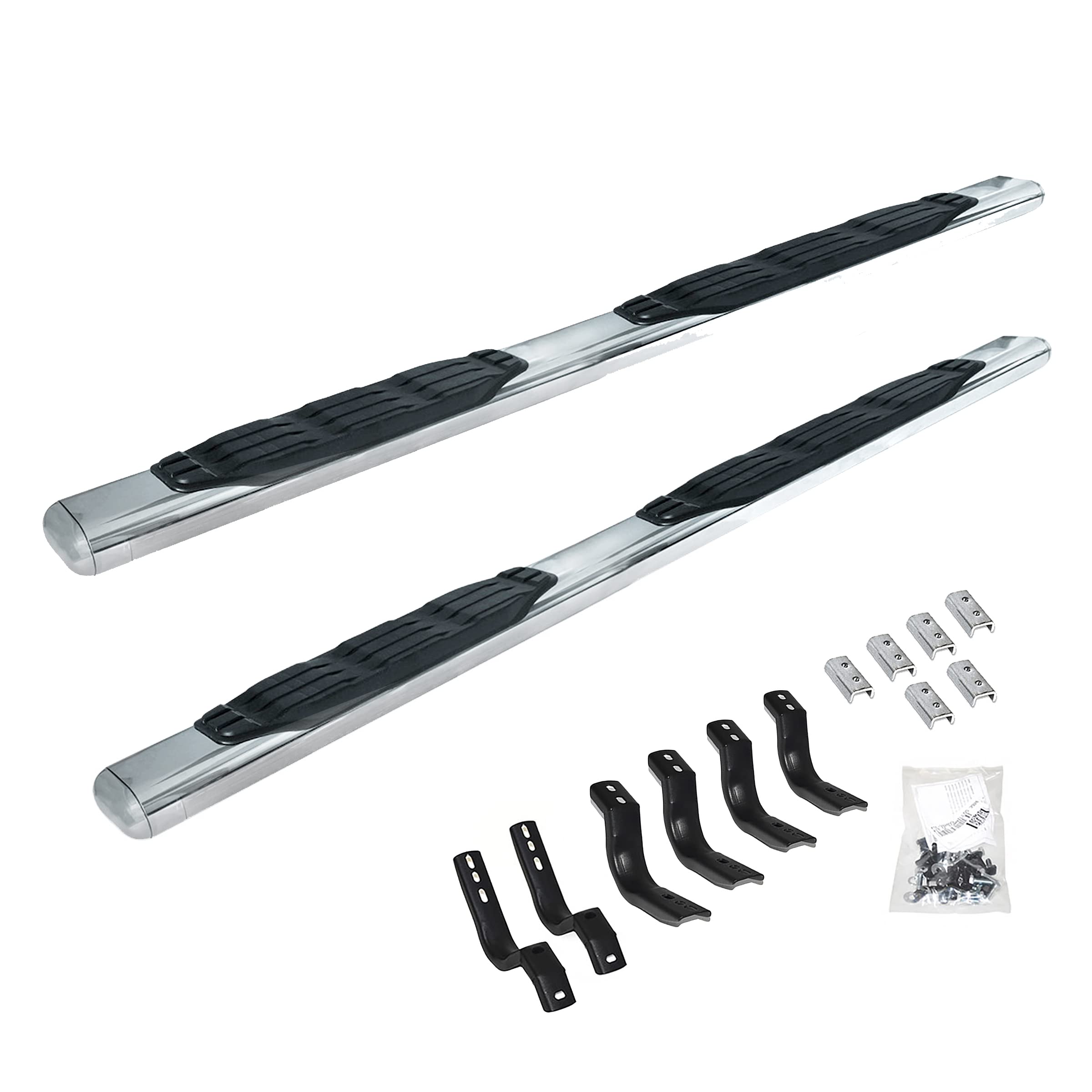 Go Rhino 105443580Ps 5' 1000 Series Side Steps W Mounting Brackets Kit - Stainless - Double Cab Only For Toyota 22-24 Tundra (Extended Cab Pickup)