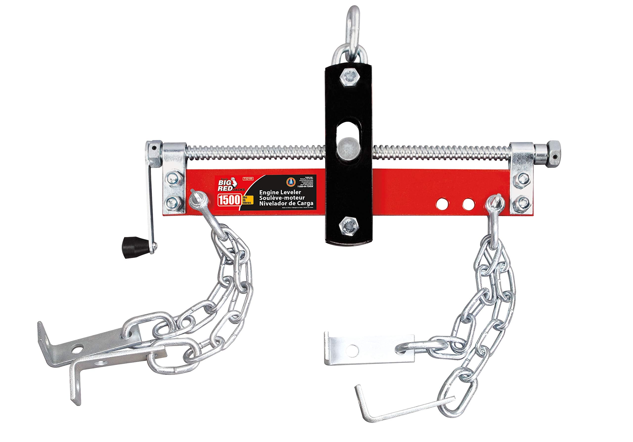 Big Red T32100 Torin Engine Hoist Shop Crane Accessory: Steel 3 Position Engine Leveler With Adjustable Handle, 3/4 Ton (1,500 L