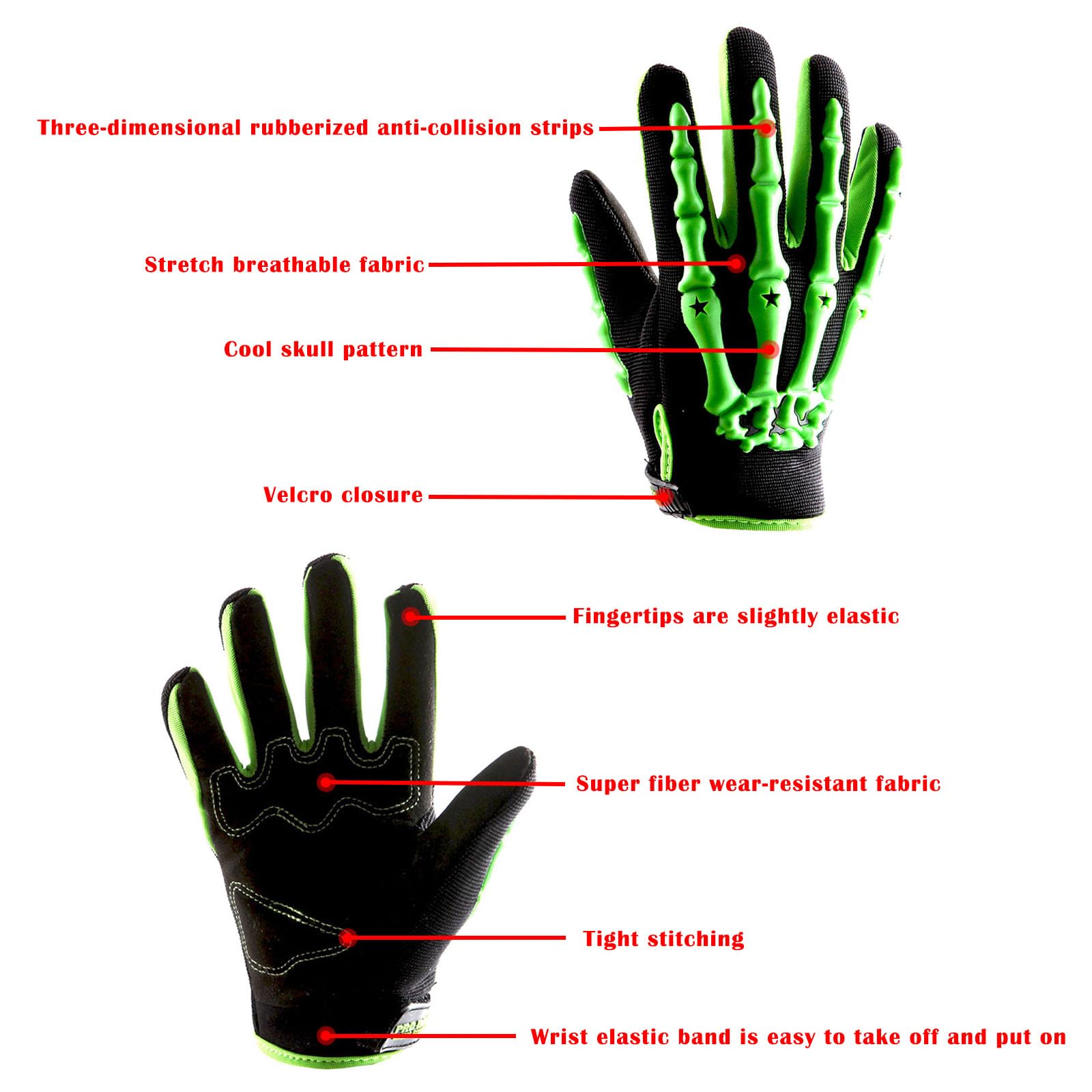 1Storm Motocross Gloves - Black, Size L, Polyester, Model GLV_CE04 - Ideal for BMX, MX, ATV, Dirt Bike, and Cycling