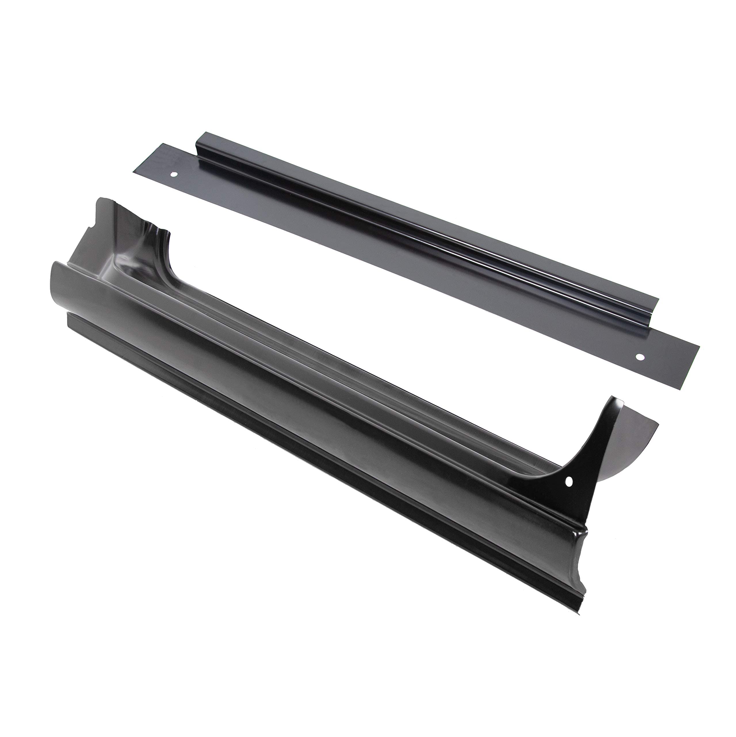 ECOTRIC Full Rocker Panels for 1967-1972 Chevy C10 Truck, Iron, Black, Model ECOET-322, Includes Inner Patch Panels