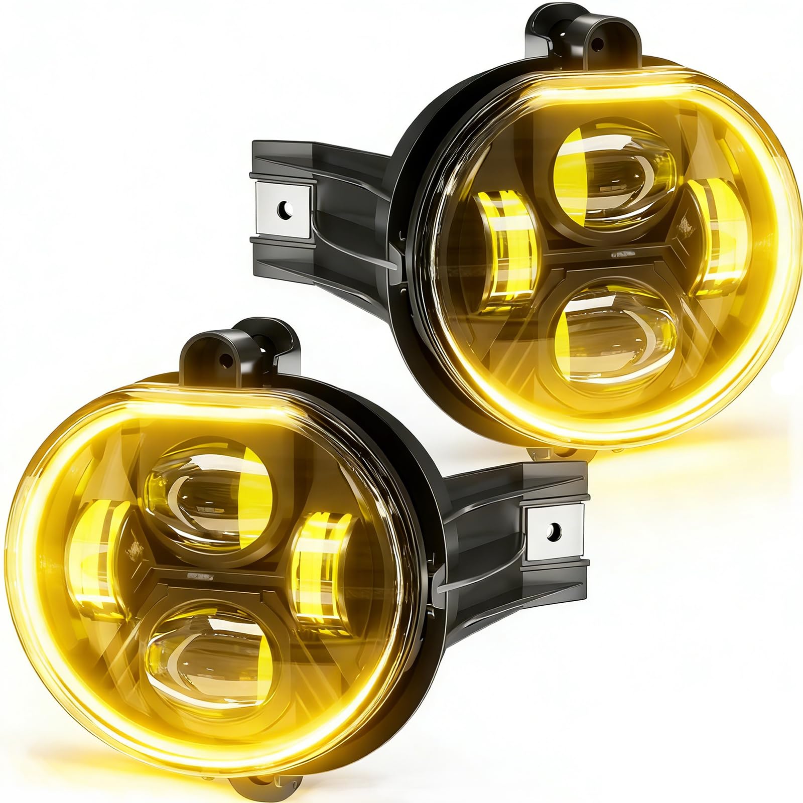 Aukmak Upgraded Amber LED Fog Lights Assembly Compatible with Dodge Ram 1500 2002-2008 for Ram 2500 3500 Pickup 2003 2004 2005 2