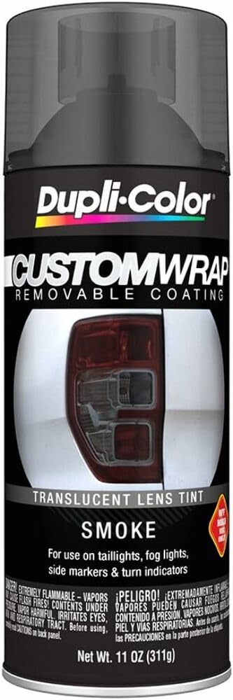 Dupli-Color Ecwrc8157 Custom Wrap Lens Tint Removable Automotive Paint - Smoke Spray Paint - 11 Oz. Aerosol Can
