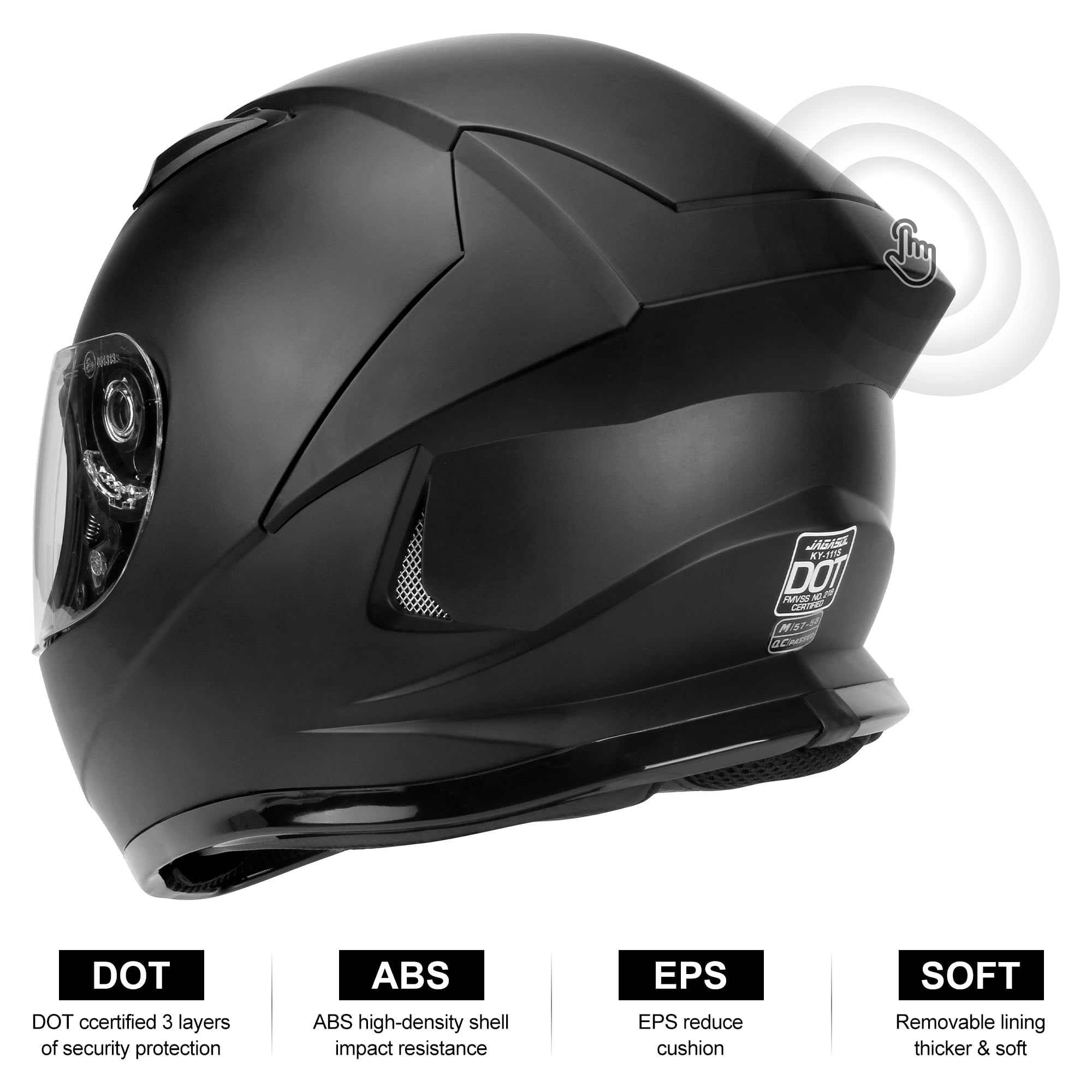 Jagasol Dot Lightweight Full Face Motorcycle Street Bike Helmets With Extra Tinted Visor For Adults Men And Women, Dot Approved(