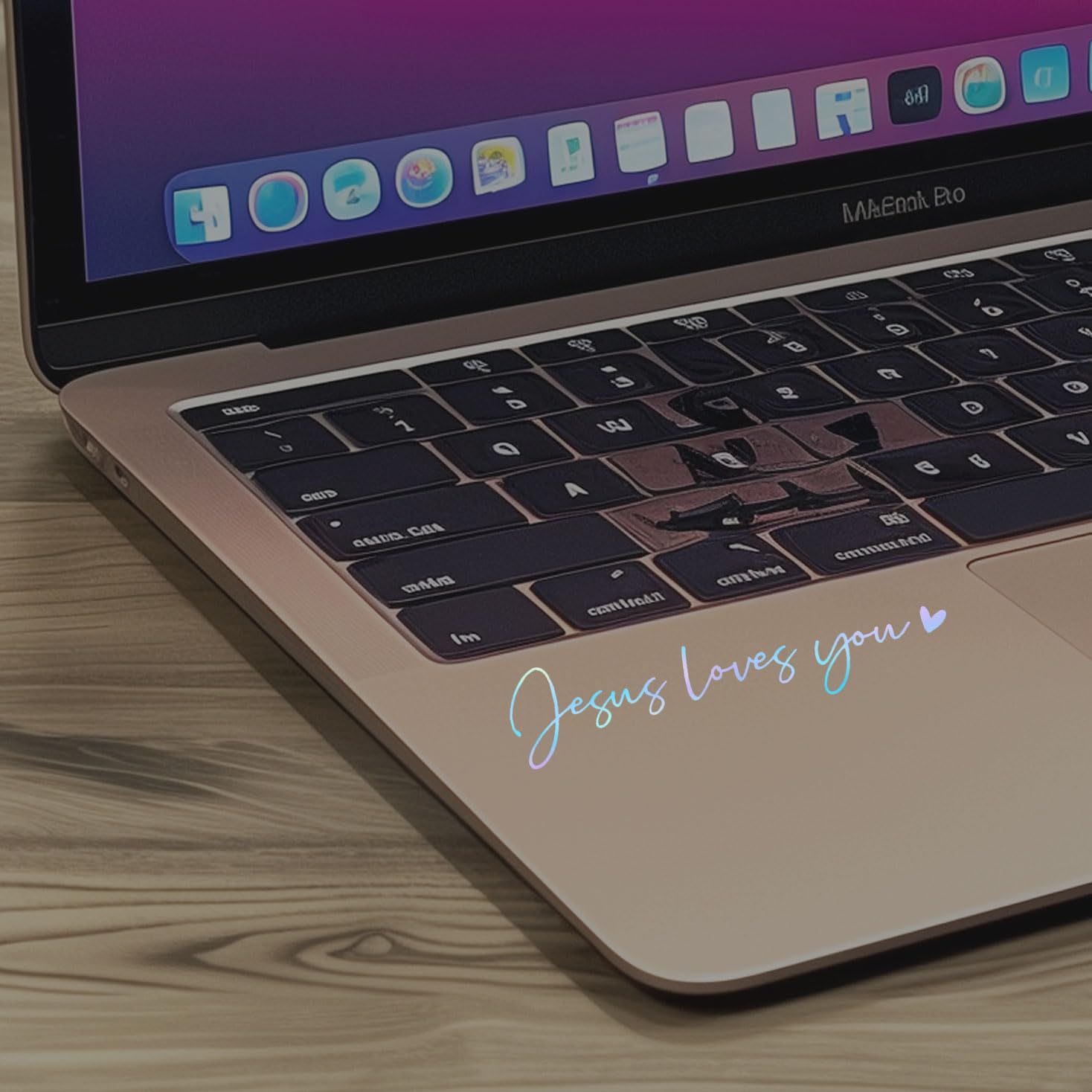 WCDHOR Jesus Love You Vinyl Decal Stickers - Holographic Opal, 2-Pack for Water Bottles, Laptops, Bumpers, and Car Mirrors