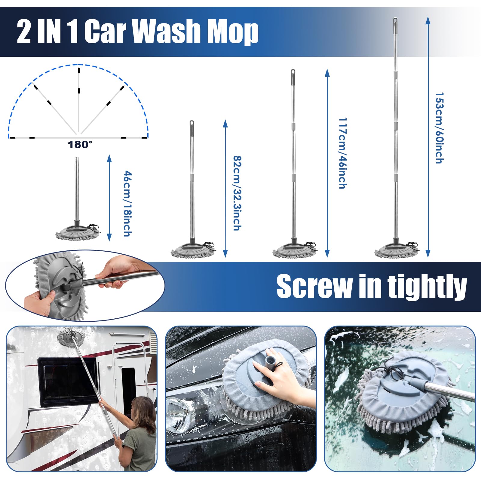 Viewsun Car Cleaning Kit 21Pcs - High Power Vacuum, Mop, Brushes, Grey, Model VS-LT0504