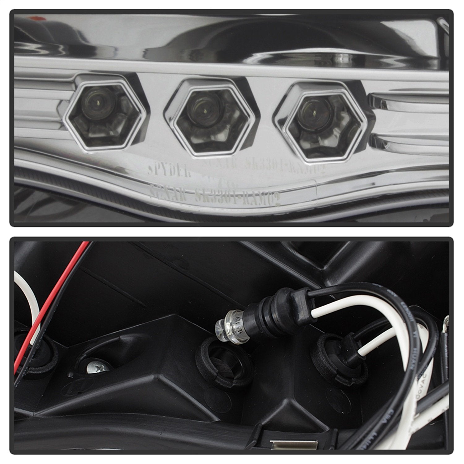 Spyder Pro-Yd-Dr02-Hl-C Dodge Ram Halo Led Chrome Projector Headlights Assembly (Sold In Pairs)