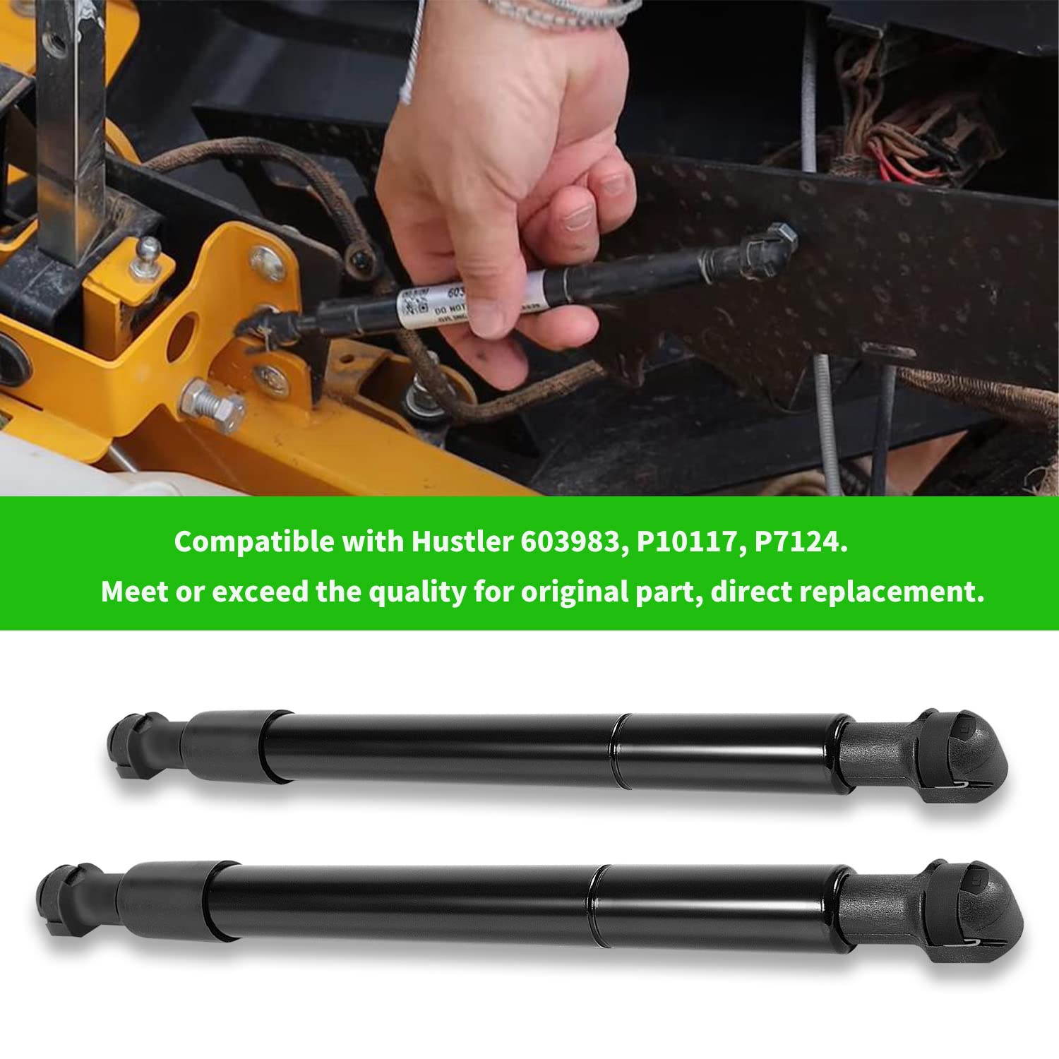 Johntruck 2 Pack Steering Control Dampers, Model 603983, High Strength Steel, Gray, Compatible with Hustler Raptor SD & More Mowers