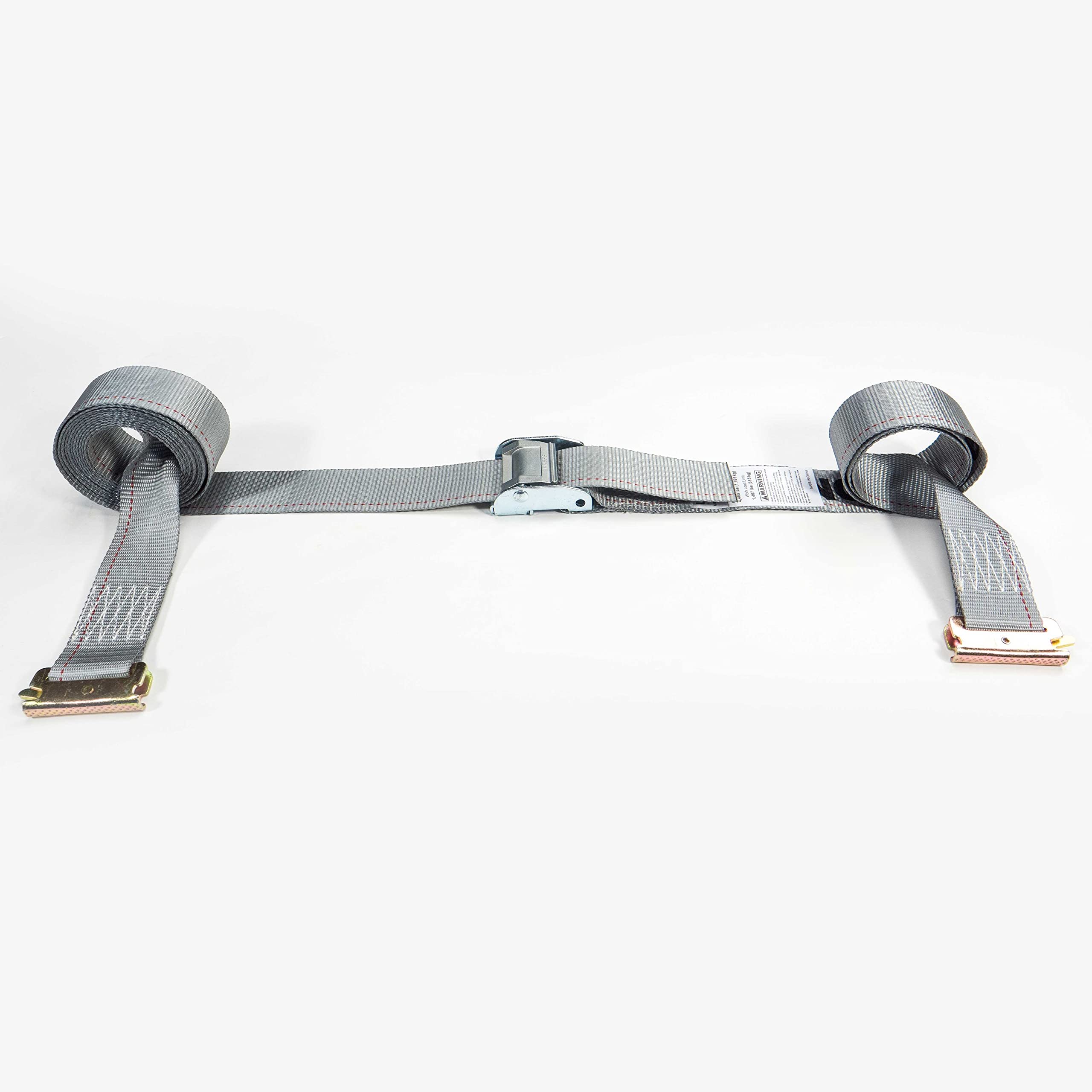US Cargo Control E-Track Cam Buckle Straps, 10-Pack, 2" x 16', Heavy Duty Gray Polyester, 833 lbs Working Load Limit