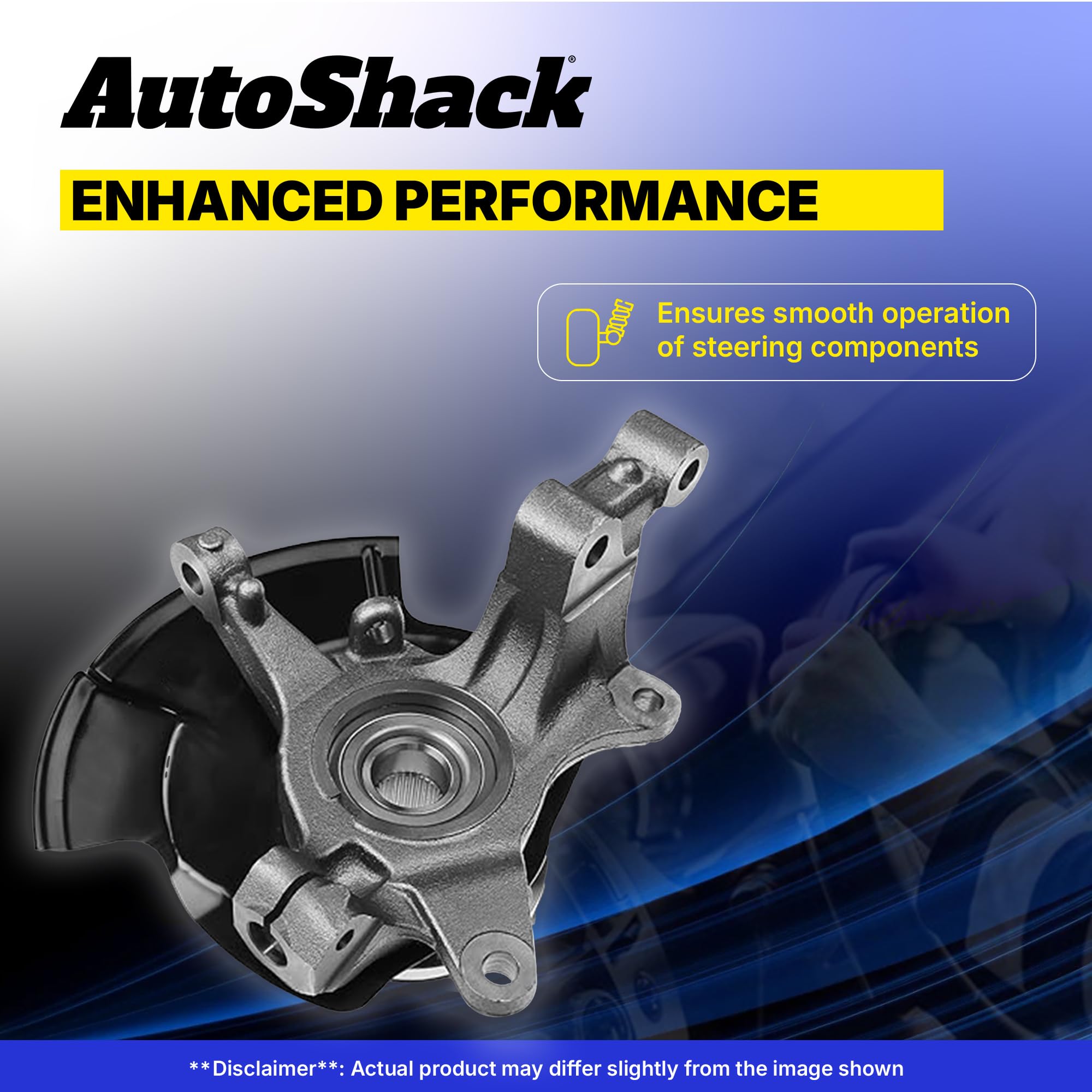 AutoShack Front Right Steering Knuckle for 2007-2012 Hyundai Elantra 2.0L FWD | Passenger Side | 5-Lug | Wheel Bearing Hub Assem