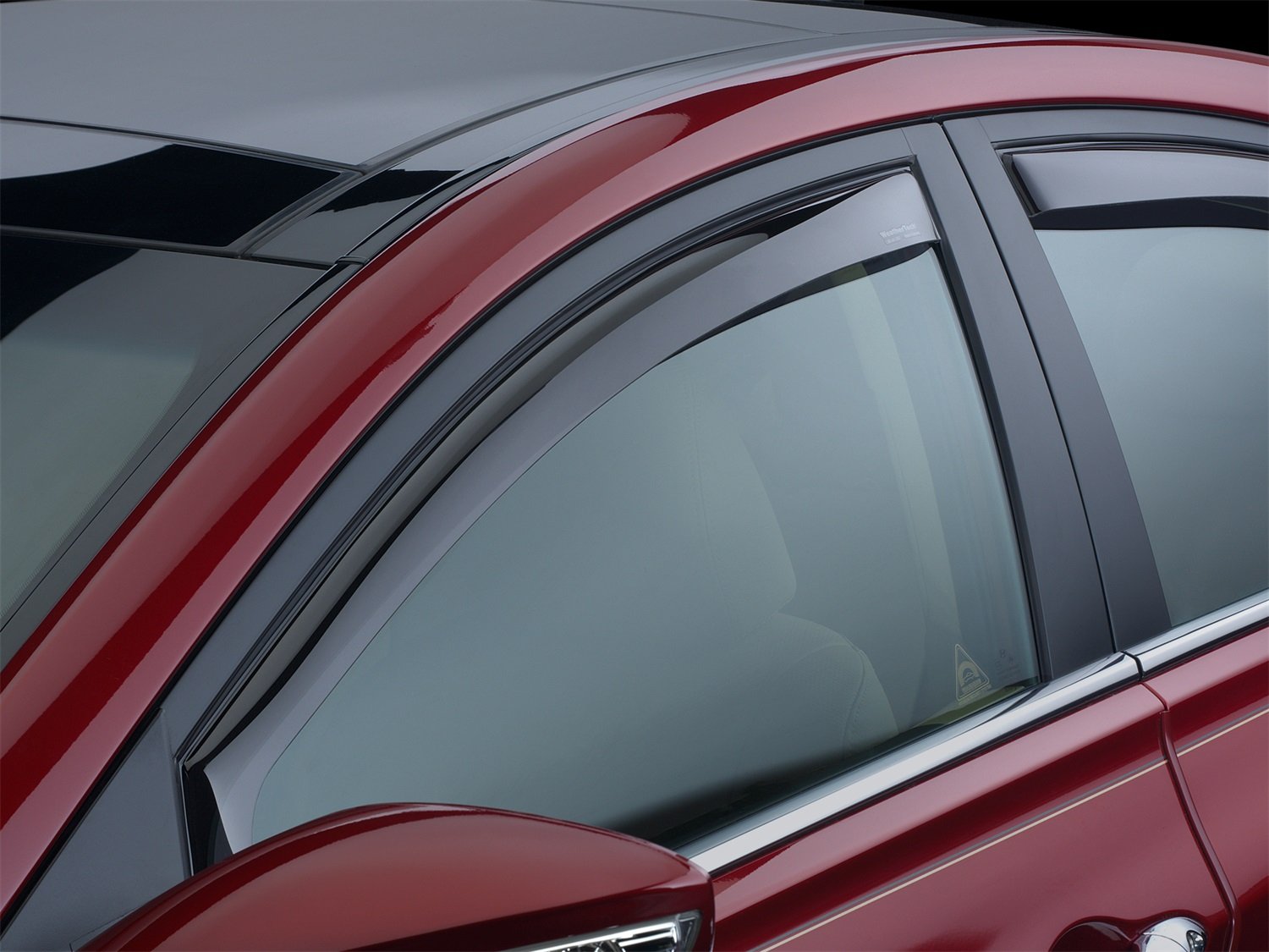 Weathertech Custom Fit Side Window Deflectors For Silverado, Silverado 1500, Tahoe, Sierra - (80426), Front Pair - Dark Tint