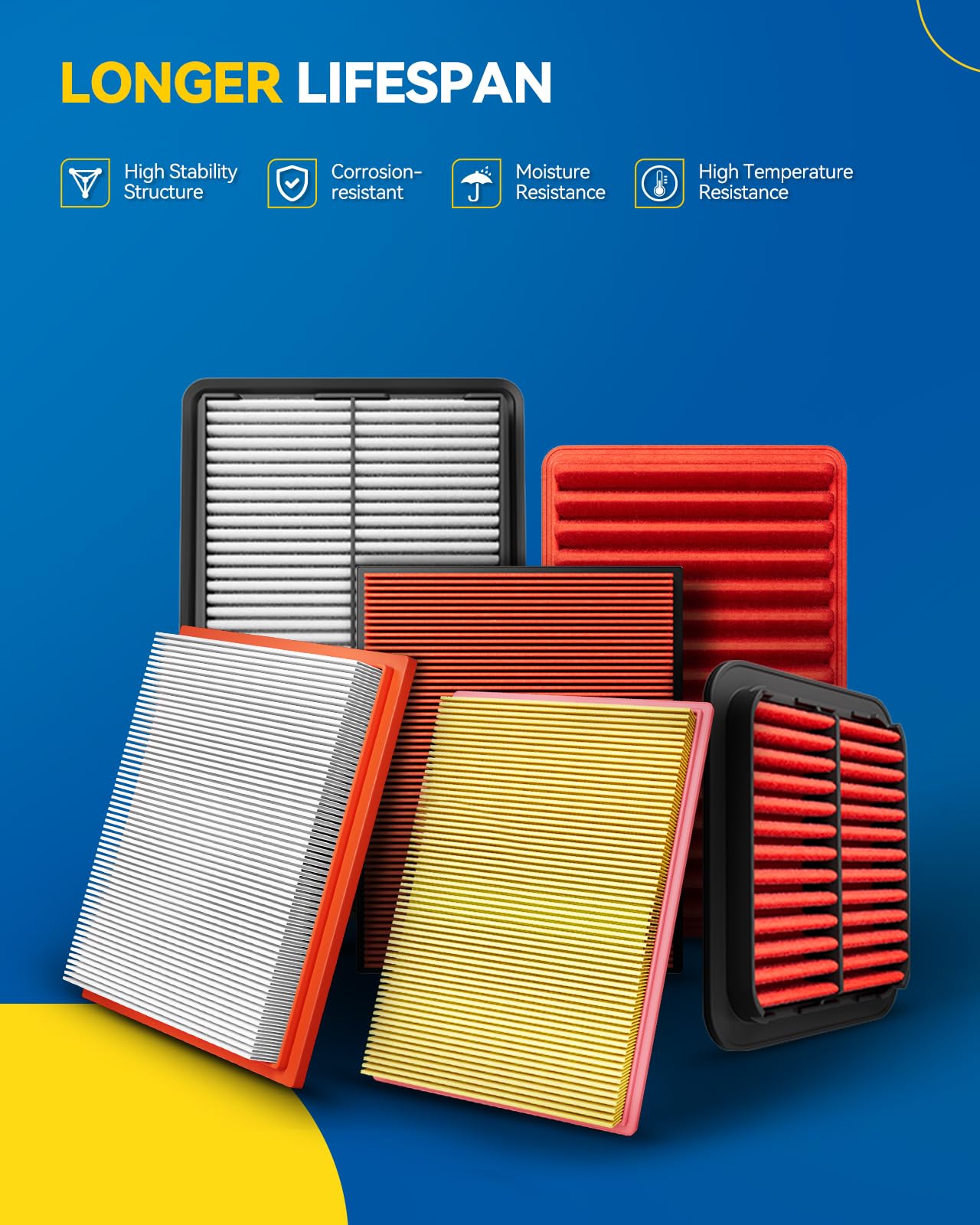 PHILTOP Engine air filter CA10115 Replacement for Chevrolet Captiva Sport 2012-2015, Saturn Vue 2008-2010, Flexible Panel